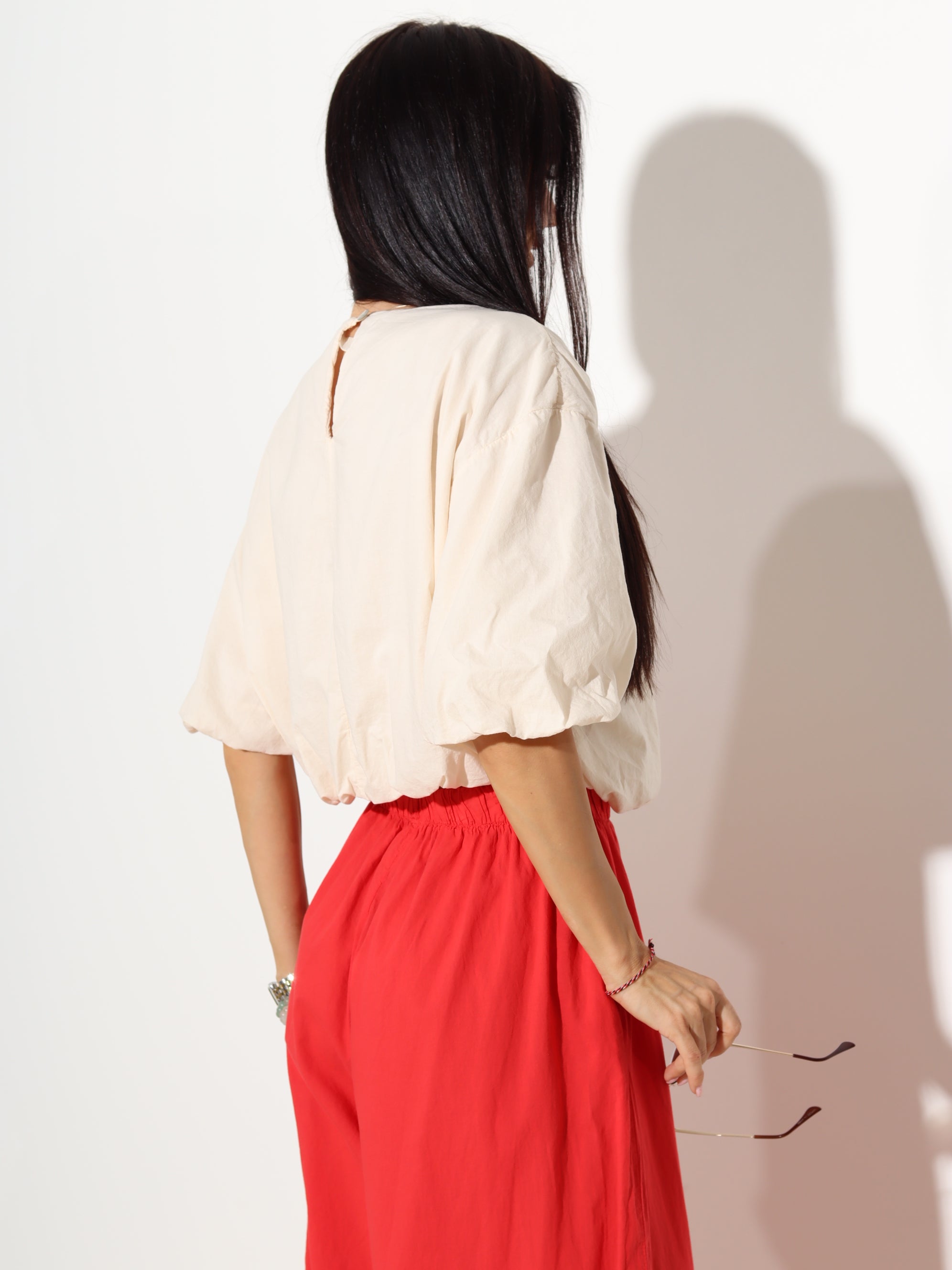Pienbalts balontipa tops, boho stilā - 20166