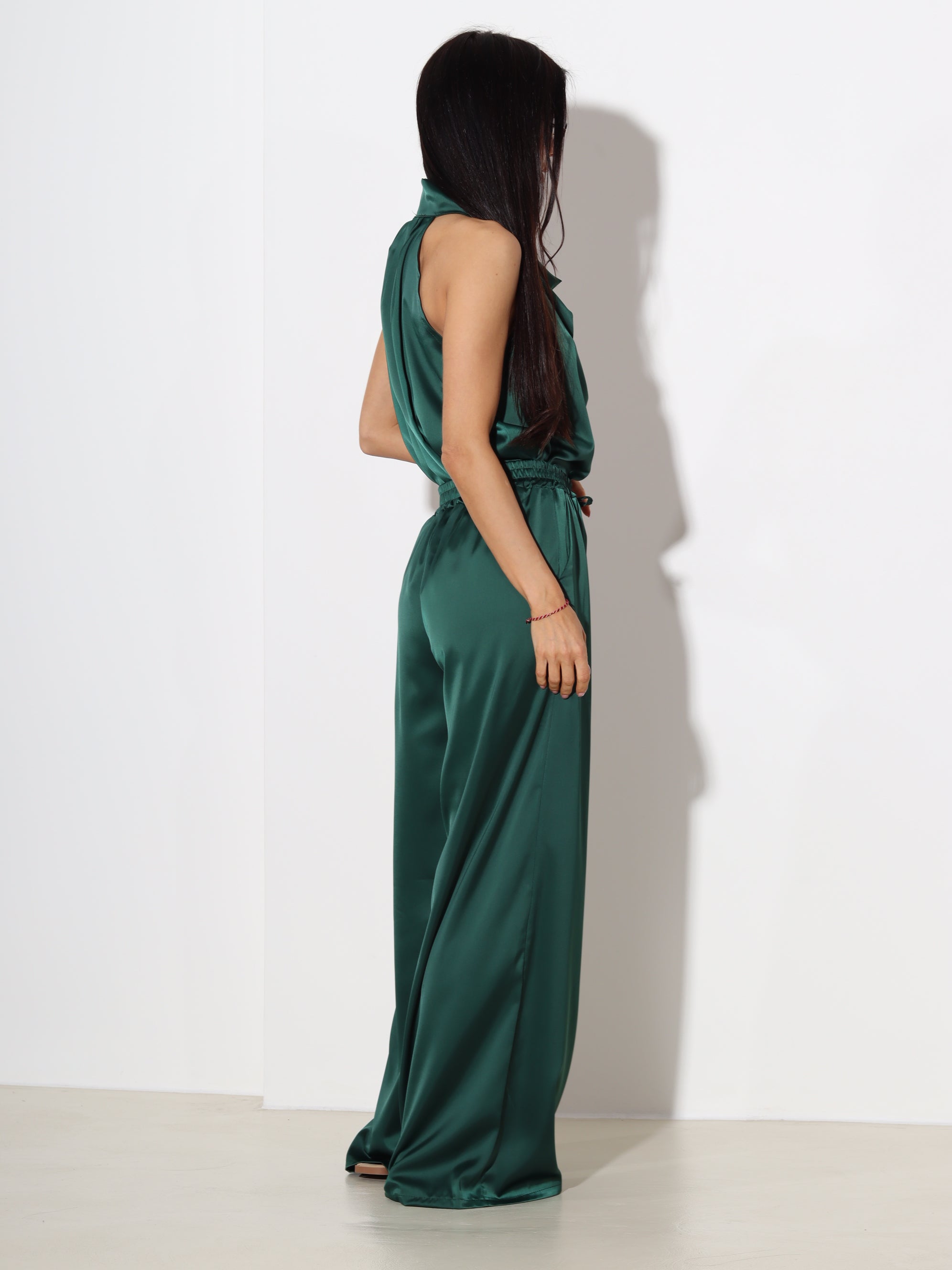 Smaragd zaļš, bieza atlasa auduma, 2daļīgs komplekts - 19845