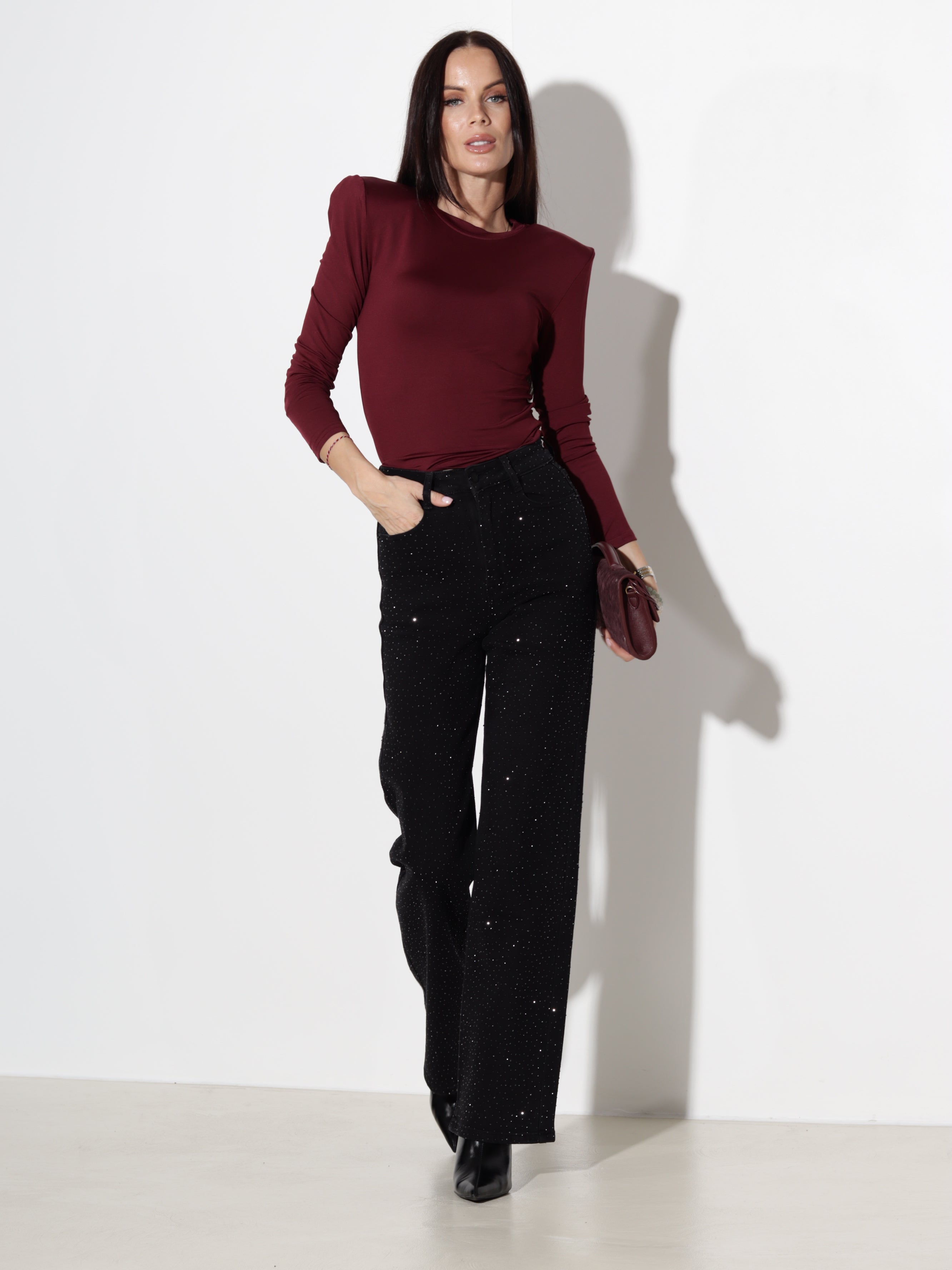 Bordo tonī tops ar 'Push-up' plecu daļu - 20743