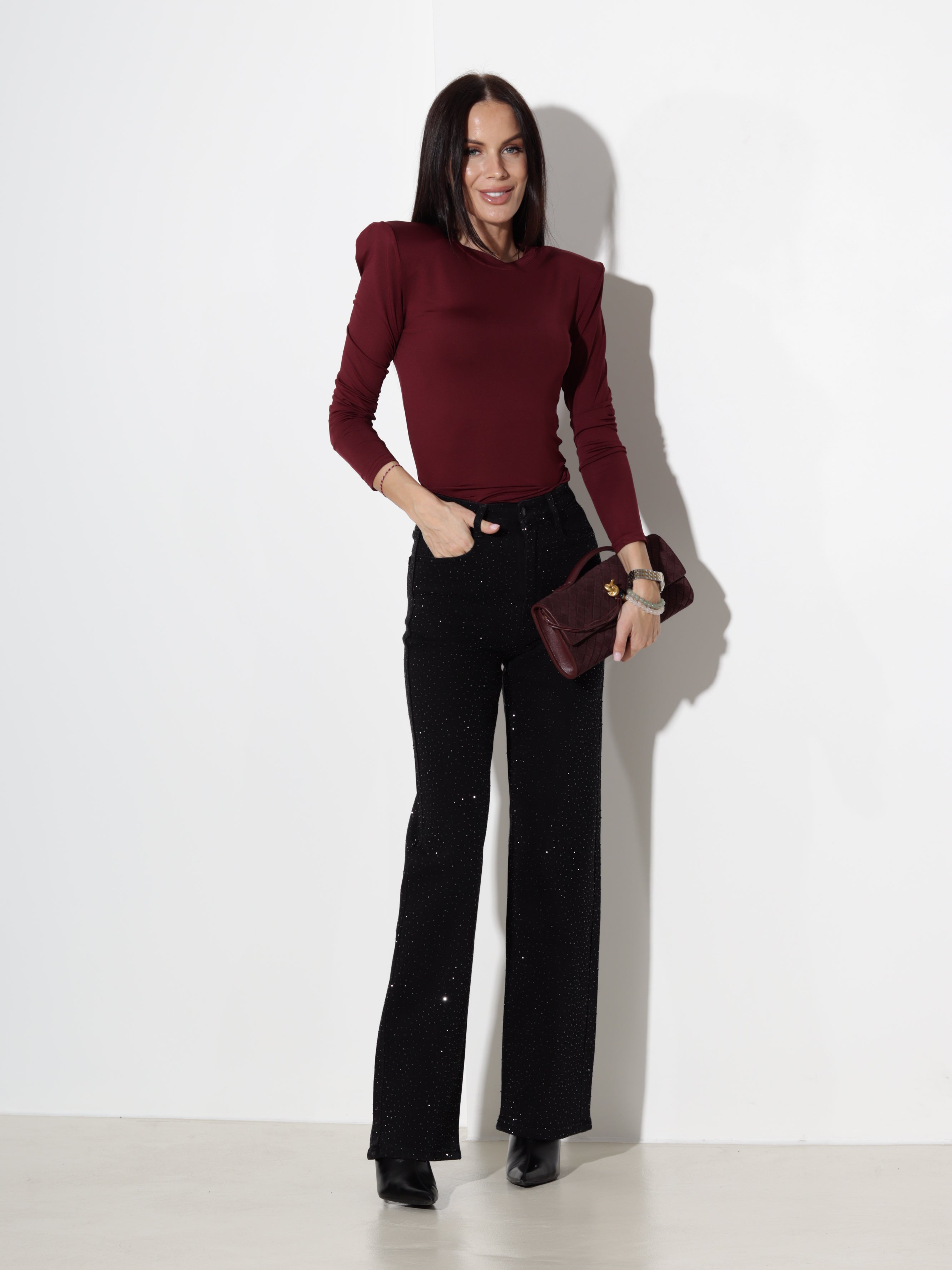 Bordo tonī tops ar 'Push-up' plecu daļu - 20743