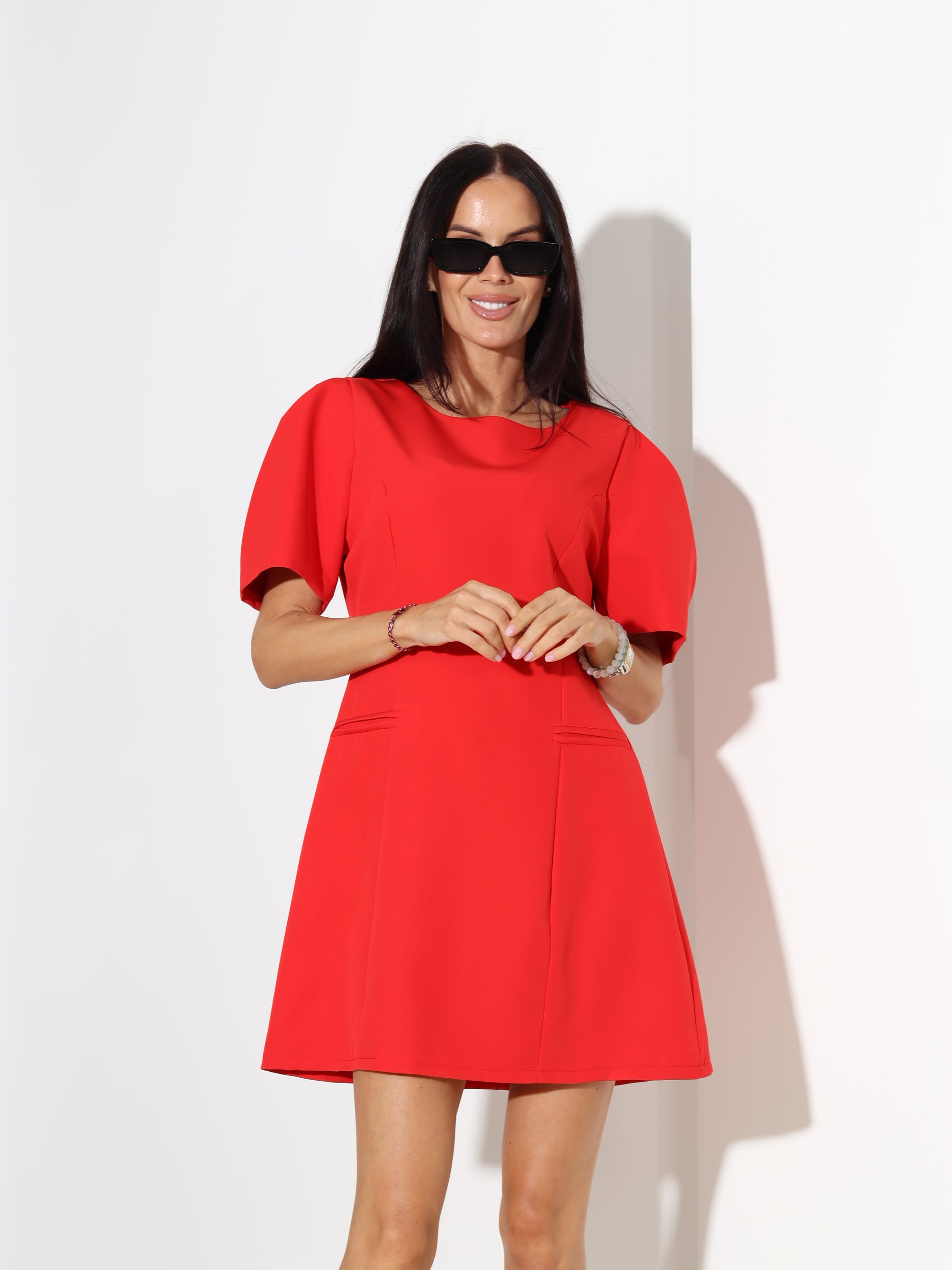 Sarkana krāsas īsa kleta "Simple" - 18261