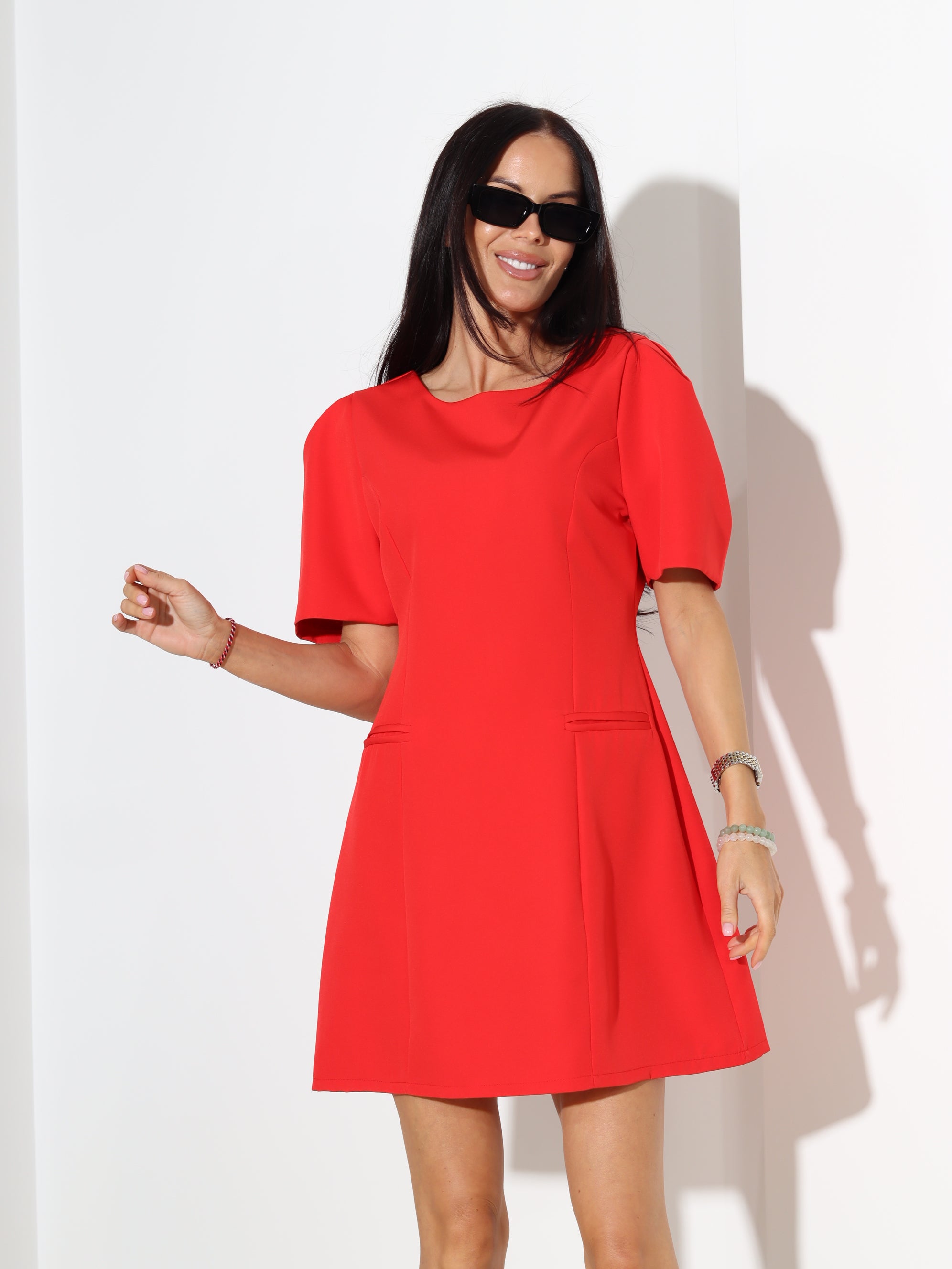 Sarkana krāsas īsa kleta "Simple" - 18261