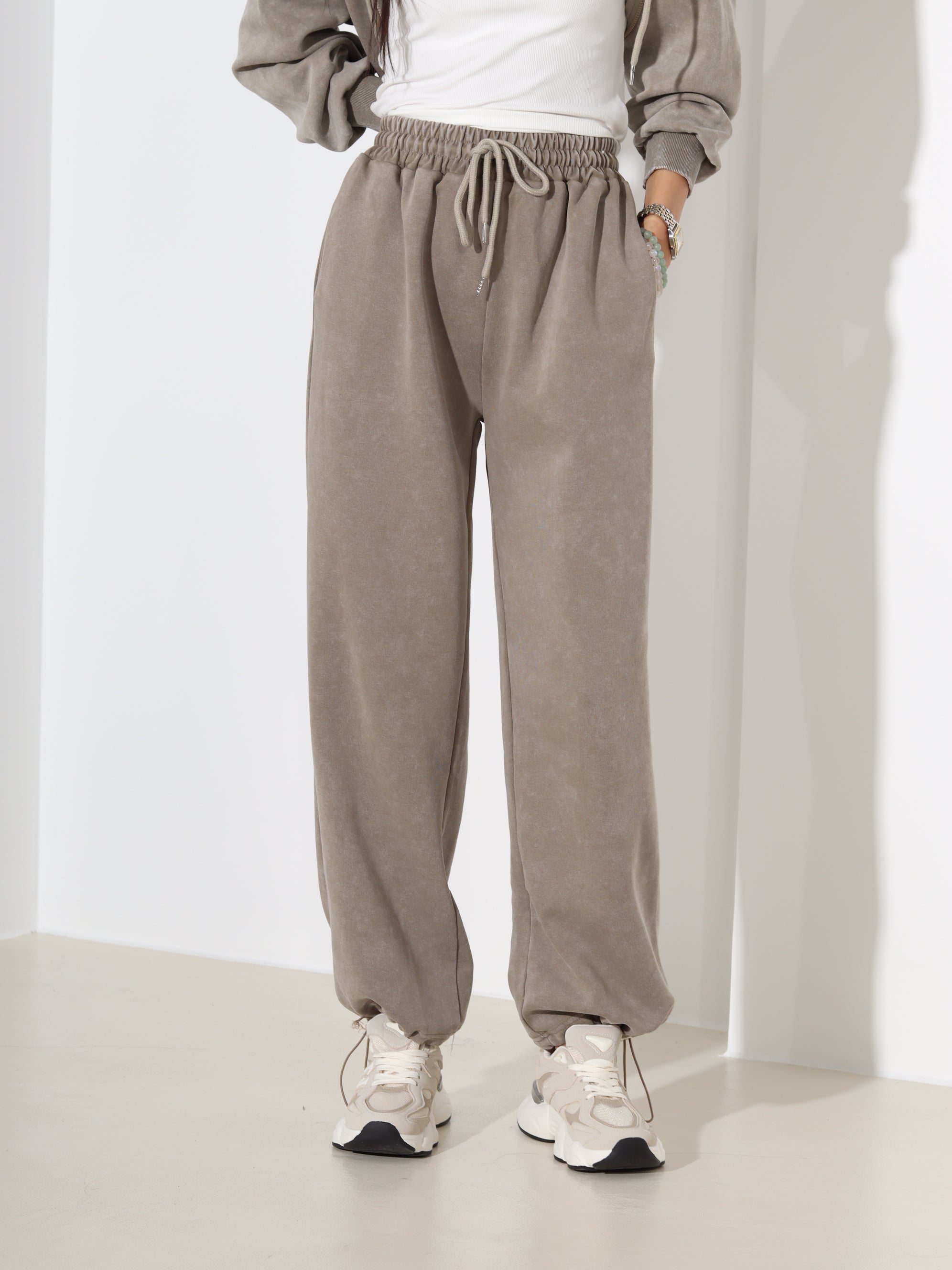 Zaļas batikotas efekta bikses - 18356