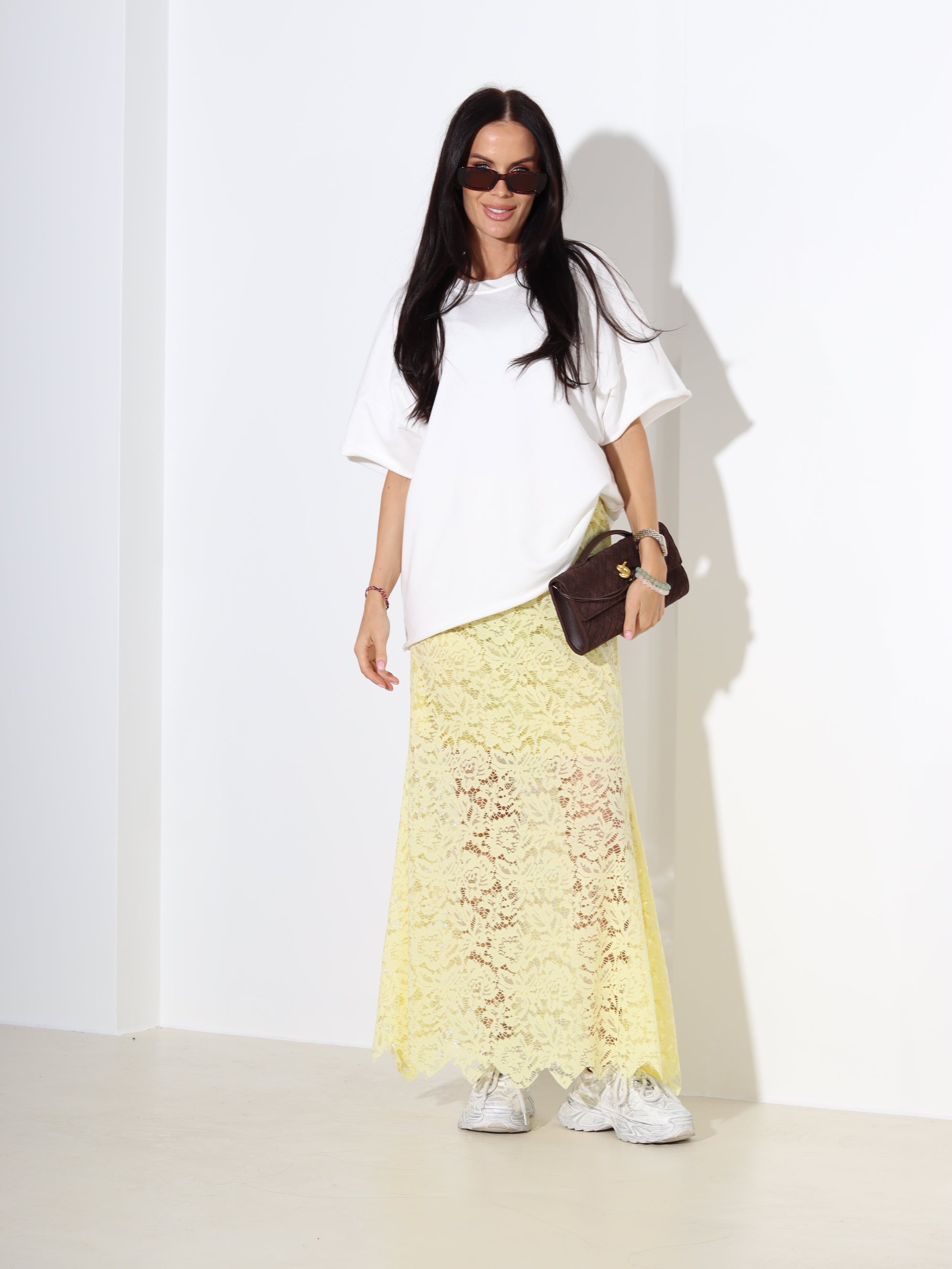 Dzelteni mežģīņu svārki- 18242