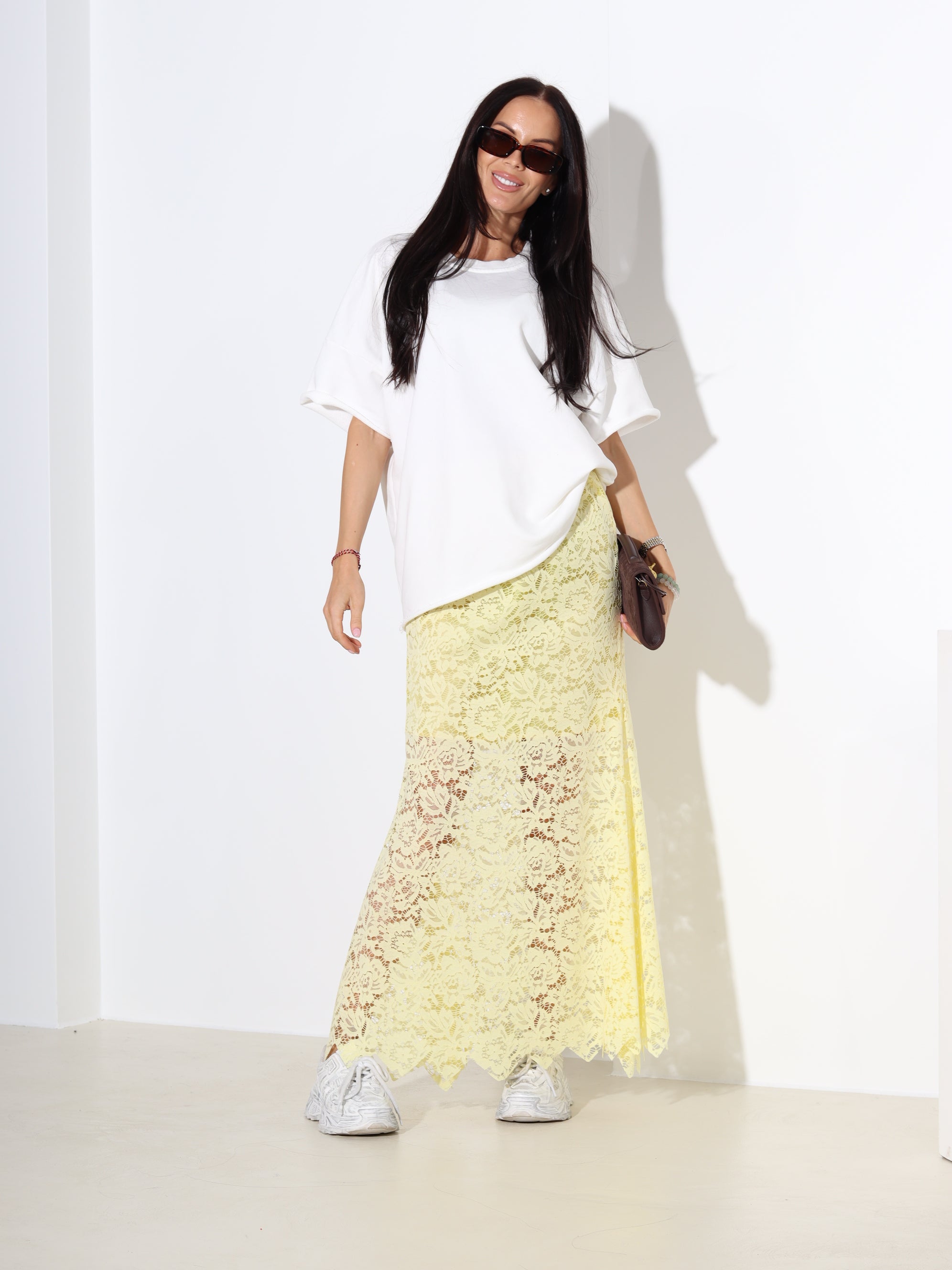 Dzelteni mežģīņu svārki- 18242