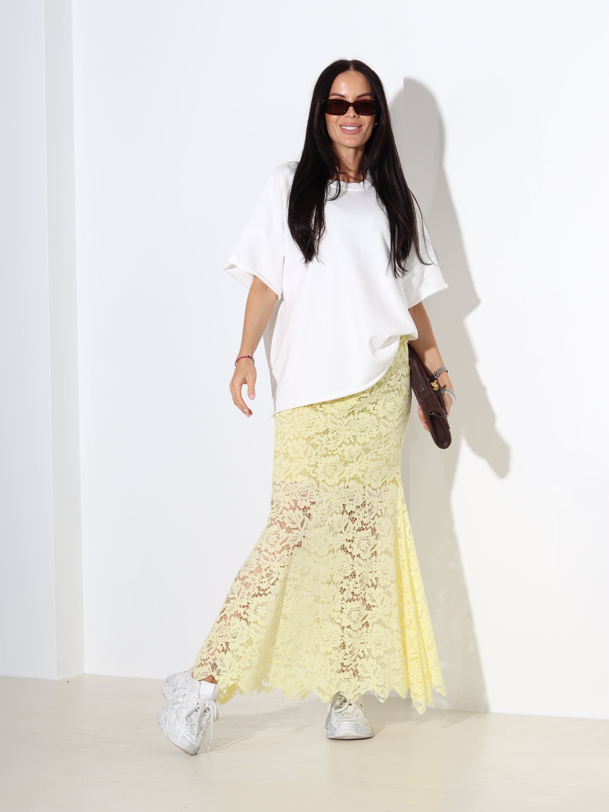 Dzelteni mežģīņu svārki- 18242