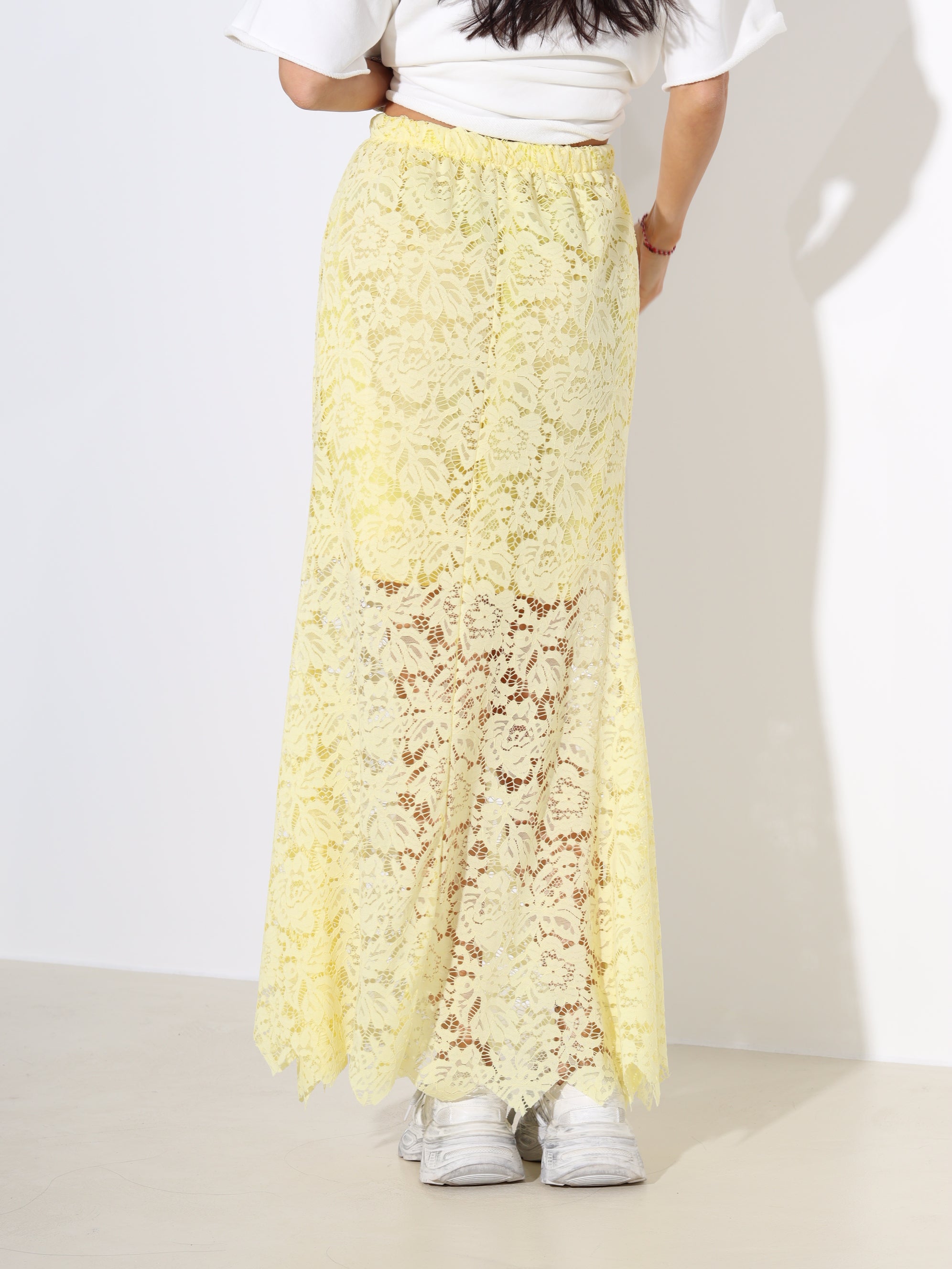 Dzelteni mežģīņu svārki- 18242