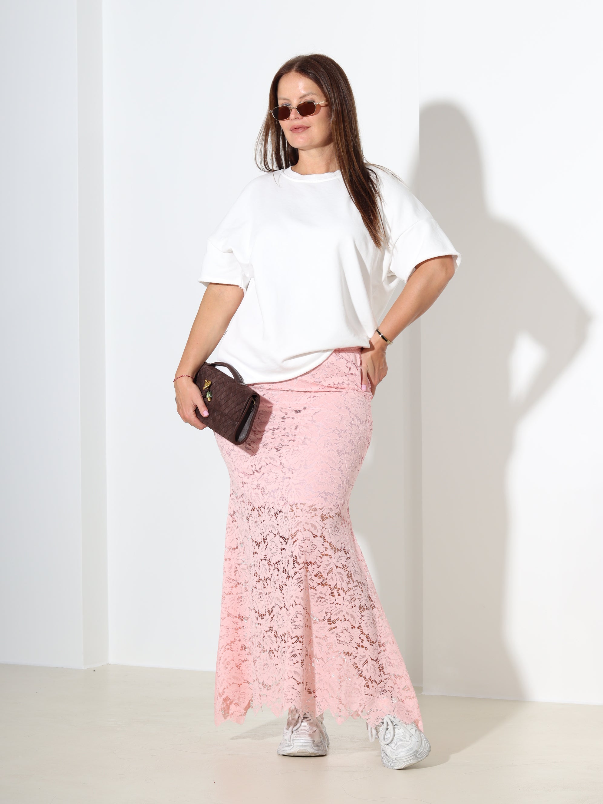 Rozā mežģīņu svārki- 18243