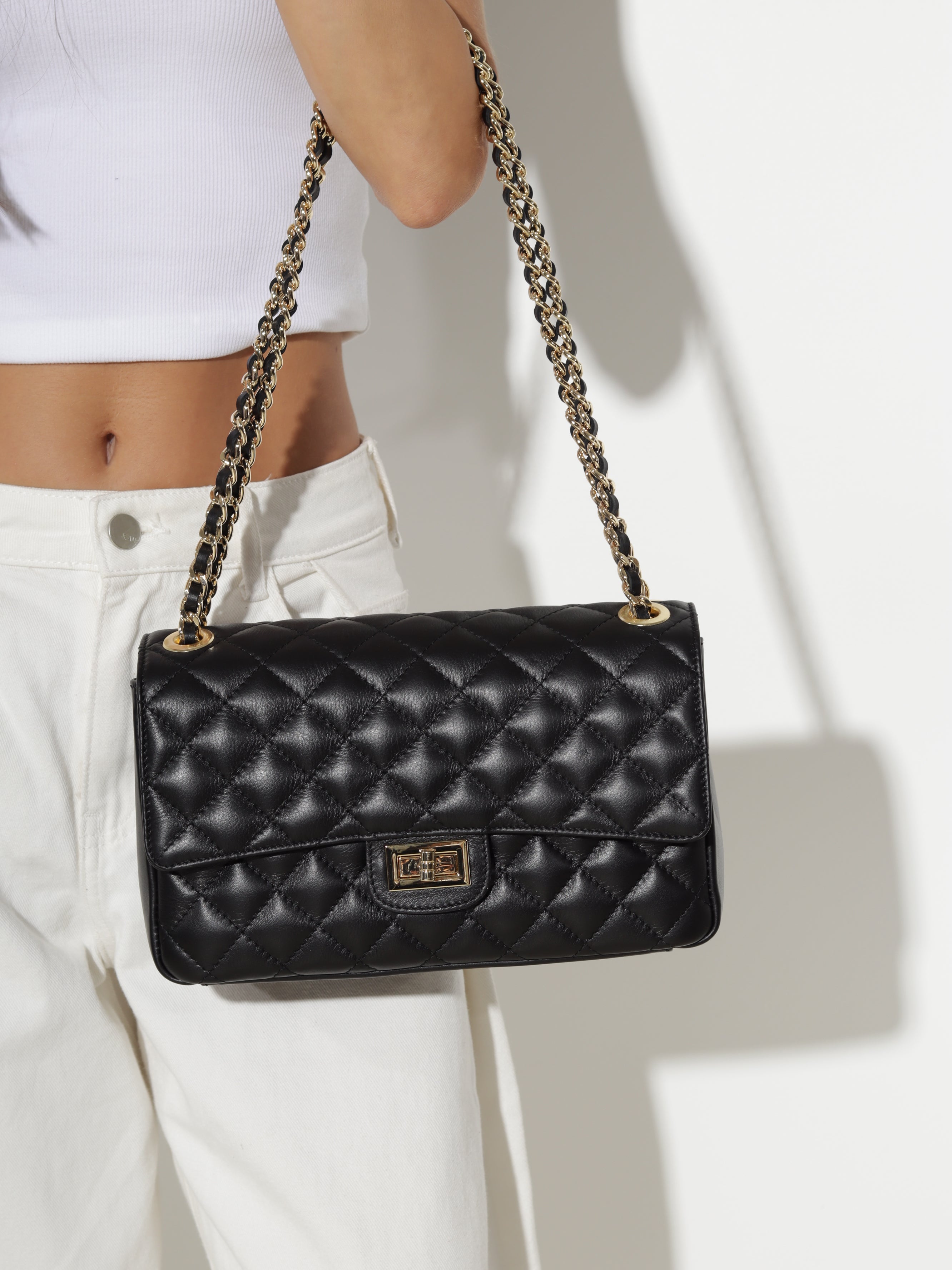 Melna midi soma 'Double handle' - 20495