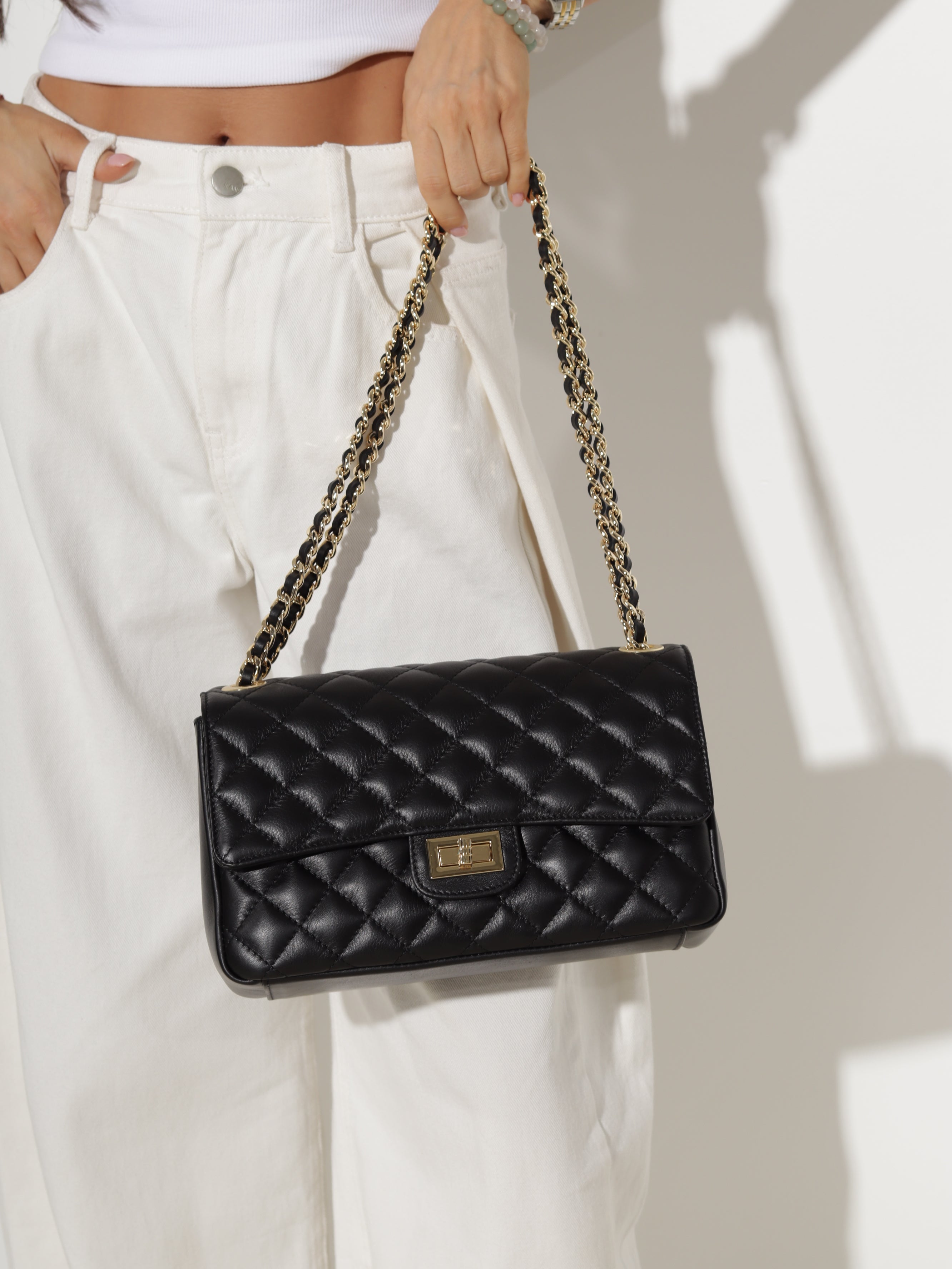 Melna midi soma 'Double handle' - 20495