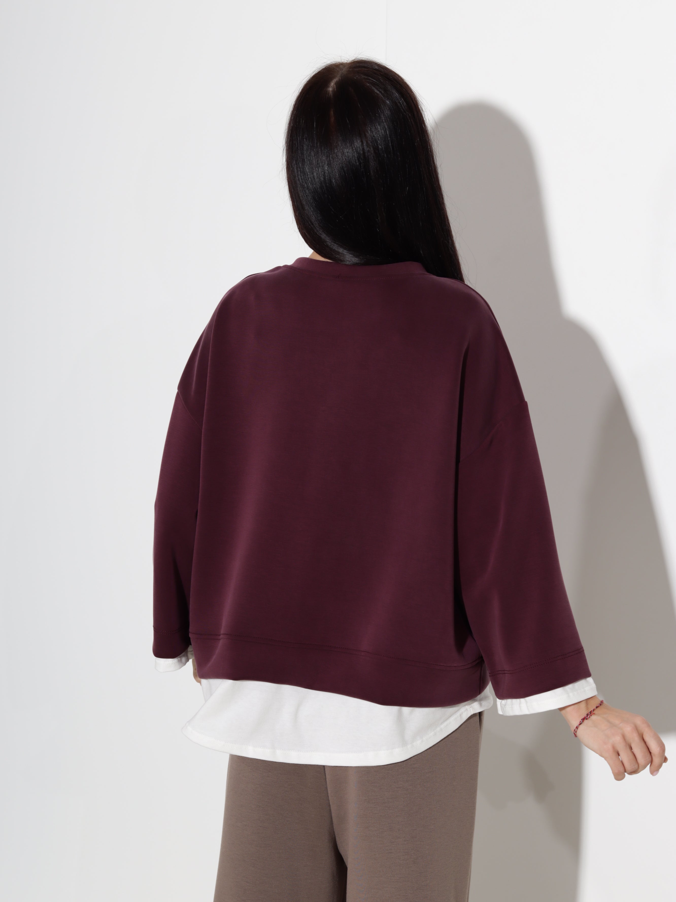 Bordo tops ar imitētu apakštopu - 20833