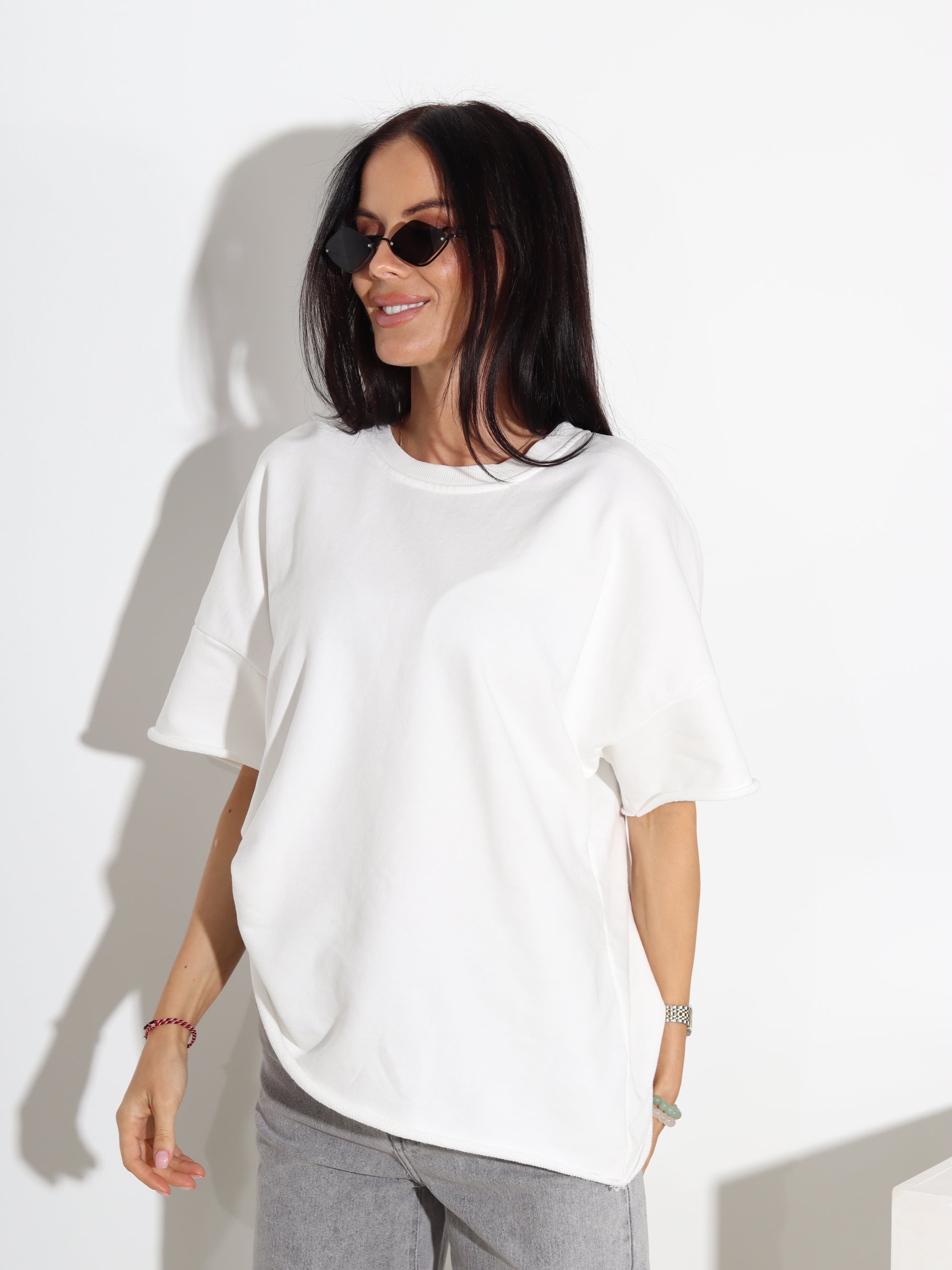 Balts cilpiņtrikotāšas tops - 18275