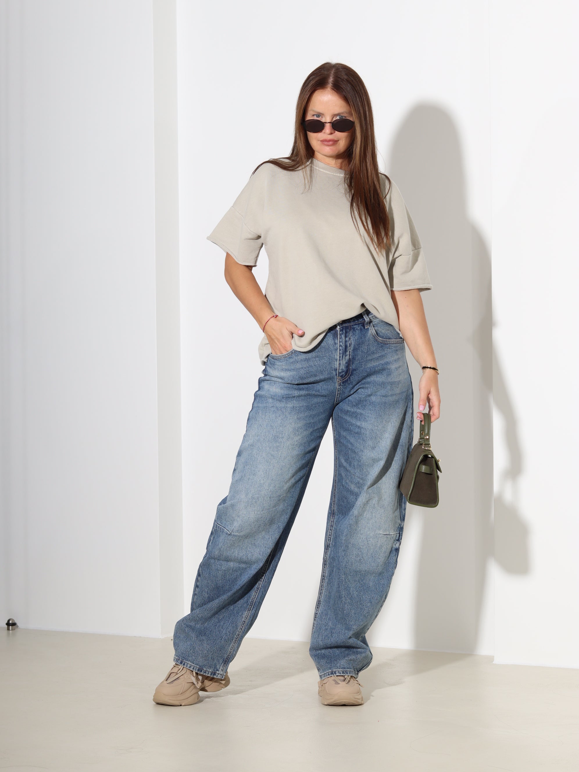 Taupe cilpiņtrikotāšas tops - 18277