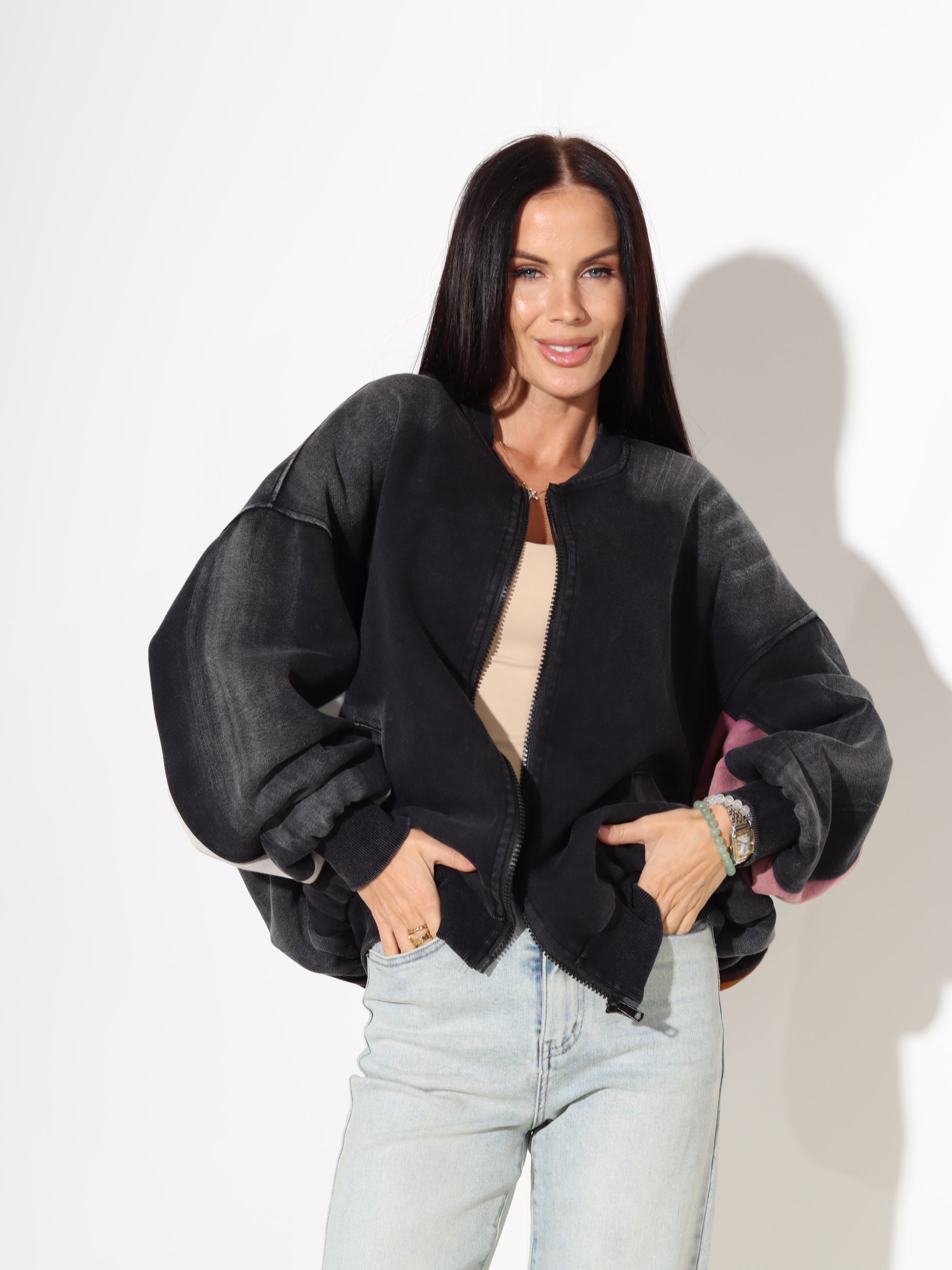 Pelēka batikojuma jaka 'ADETER' - 18013