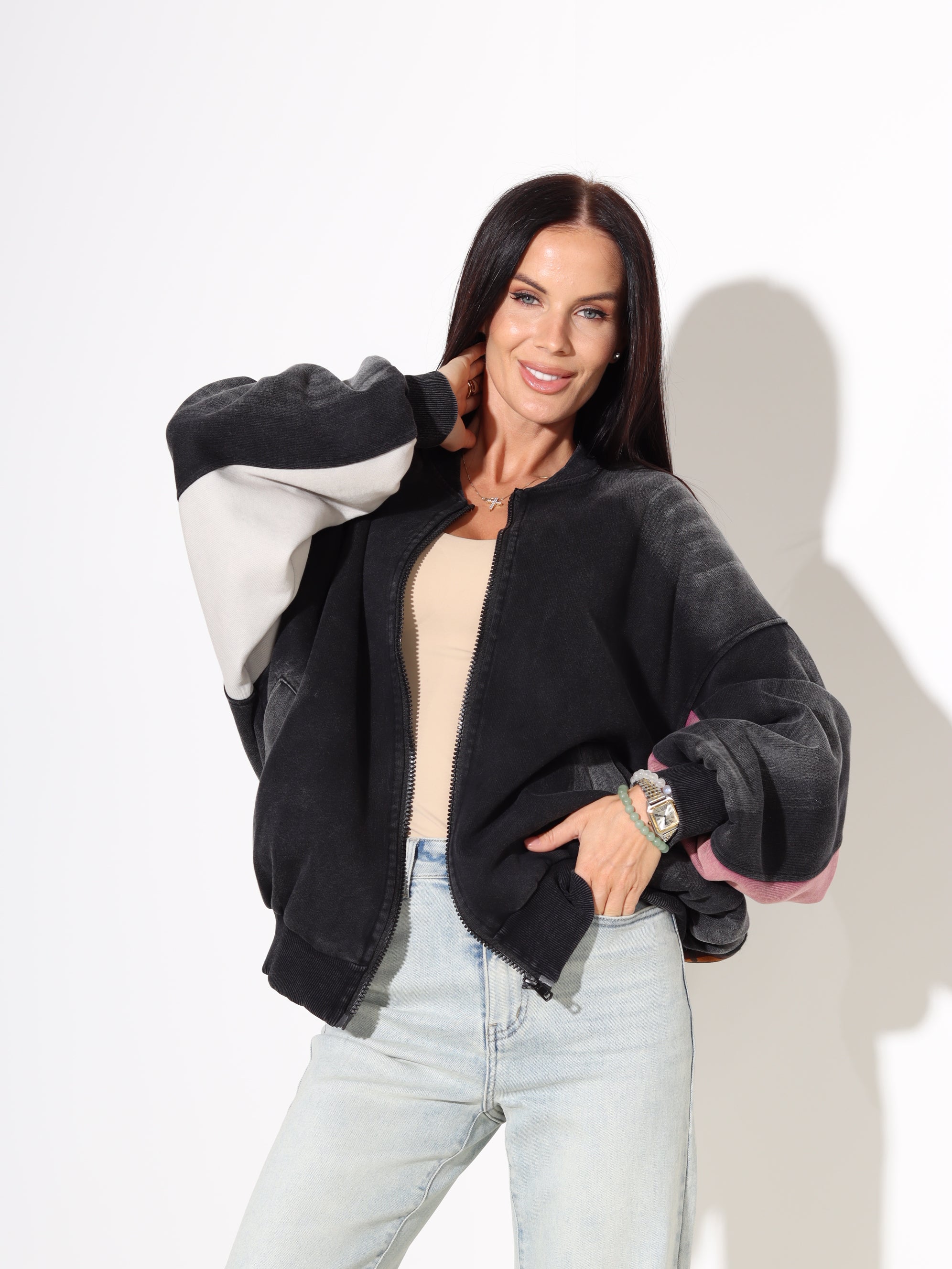 Pelēka batikojuma jaka 'ADETER' - 18013