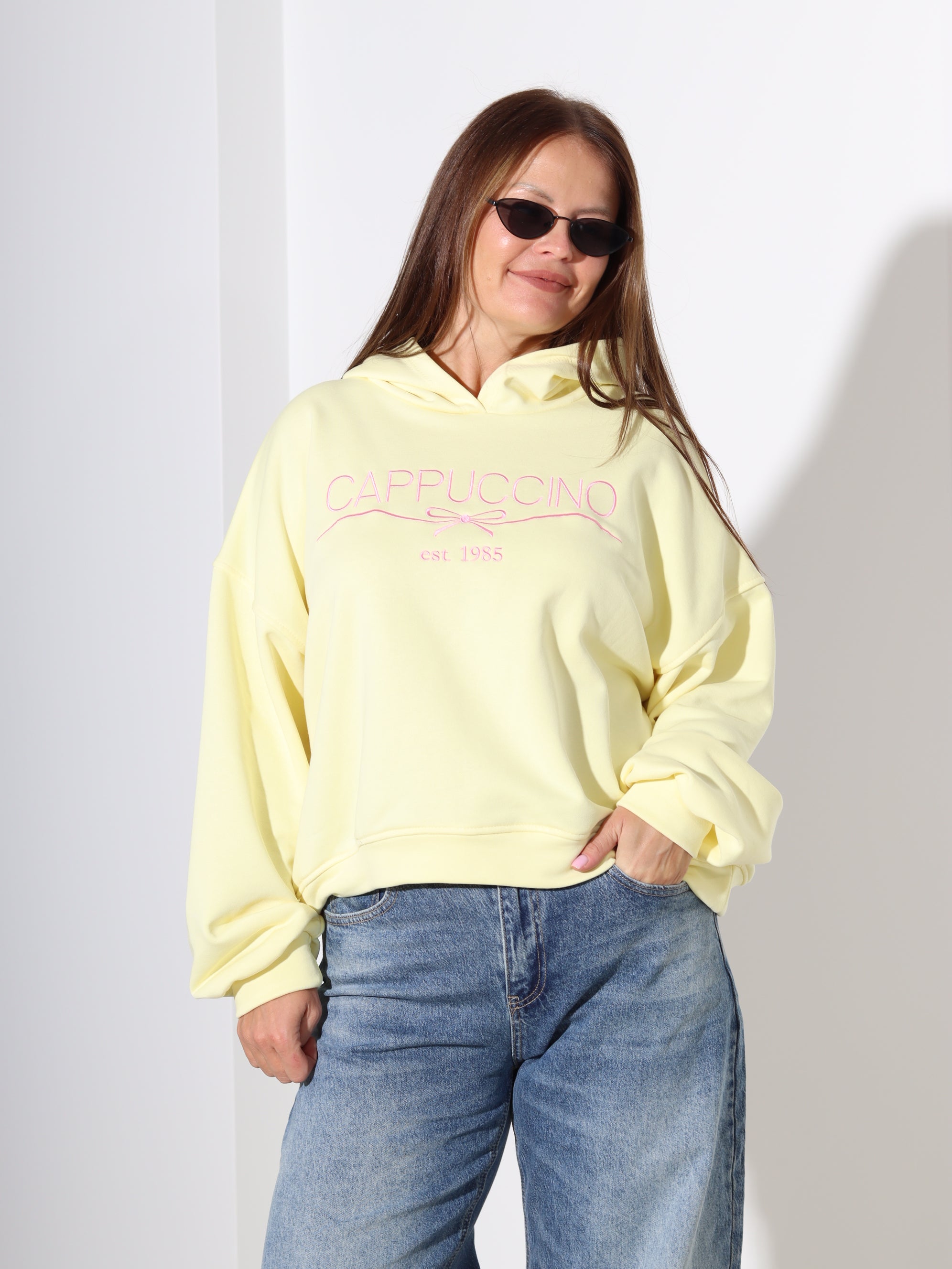 Dzeltens cilpiņtrikotāžas džemperis "Cappuccino" – 18281