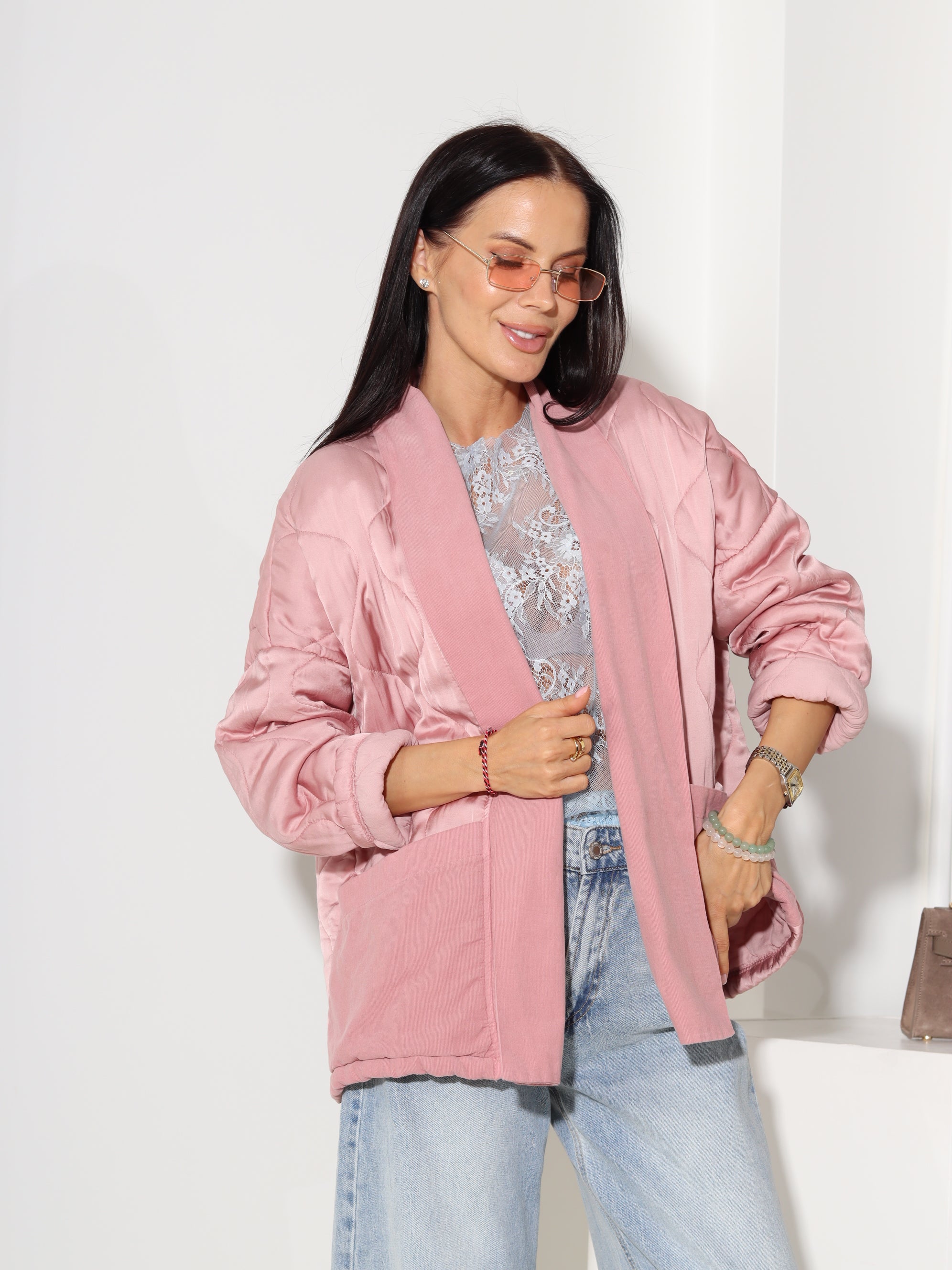 Rozā viskozes auduma virsjaka - 18497