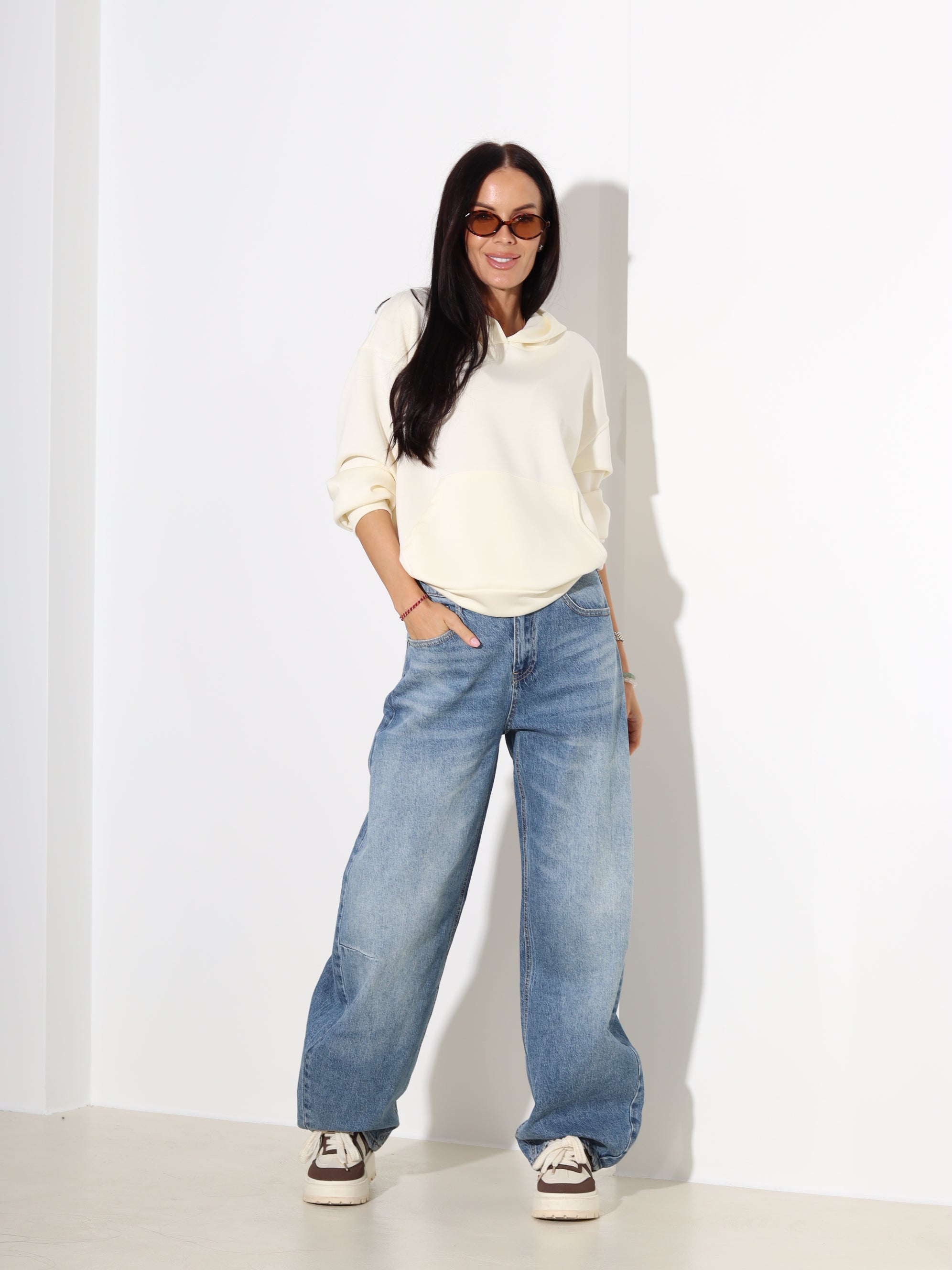 Blāvi dzeltens žemperis ar kapuci - 18278