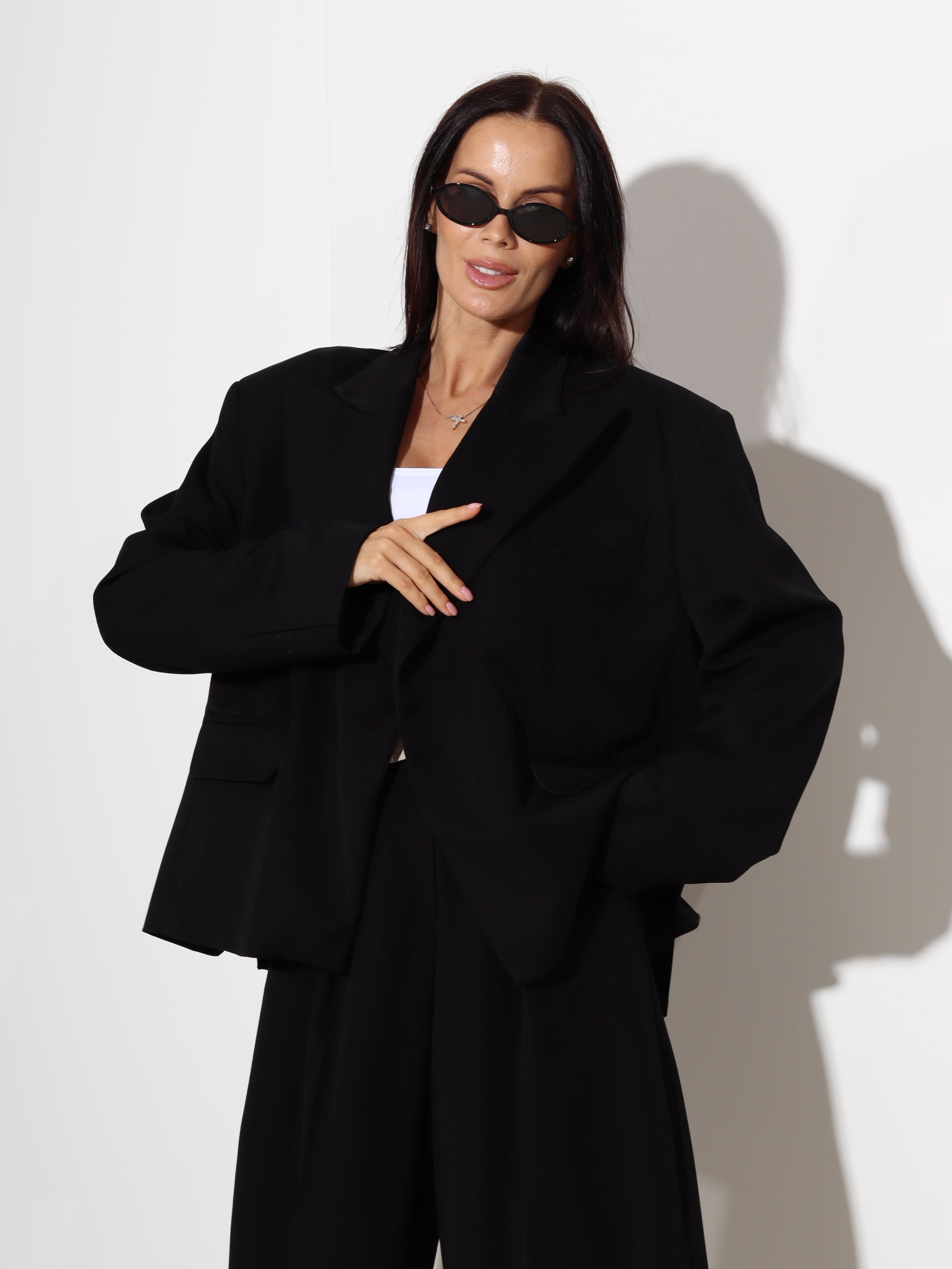 Melna oversize žakete 'Relaxed fit' - 19903