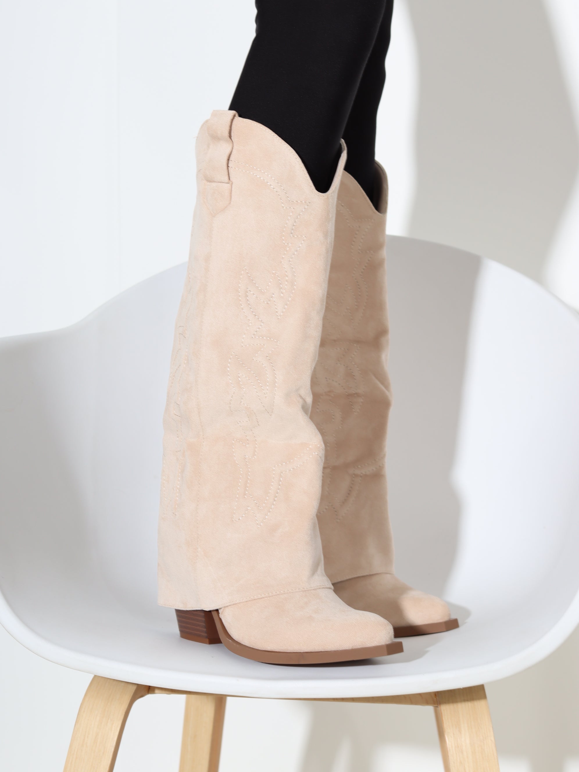 Bēši, gari m/zamša kovboja tipa zābaki - 18269