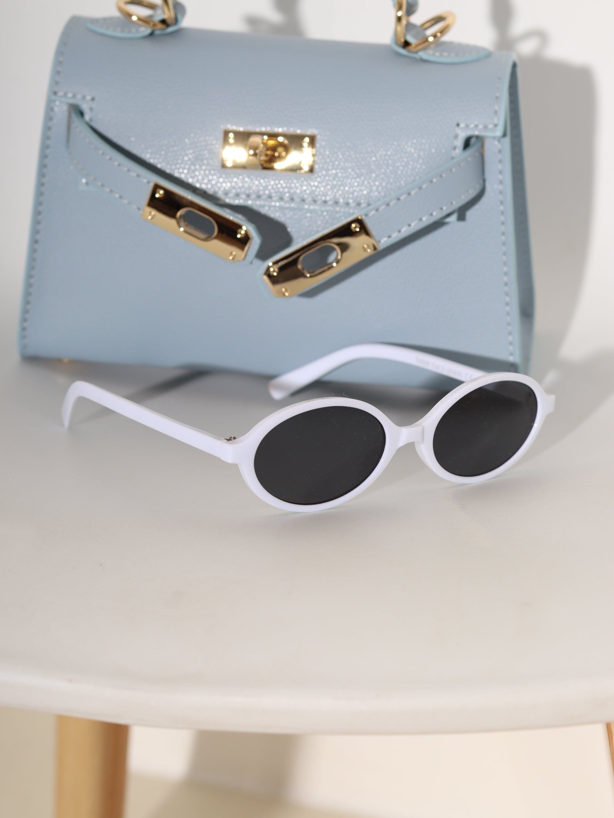 Baltas+melnas smalki ovālas saulesbrilles- 18803