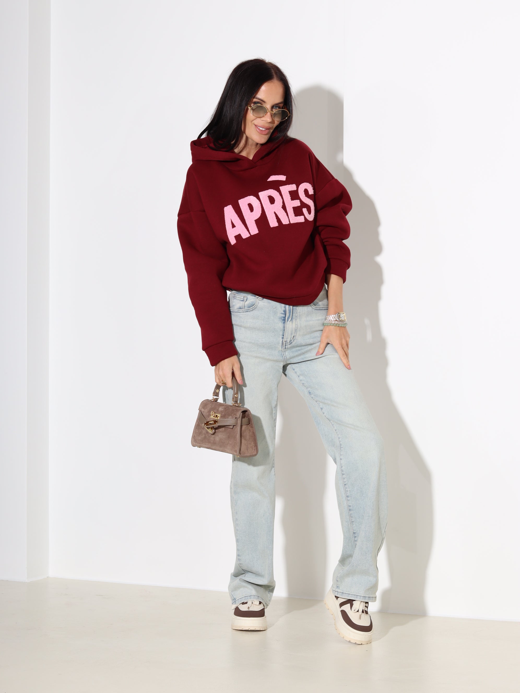 Bordo džemperis/hūdijs "Aprēs" - 18035