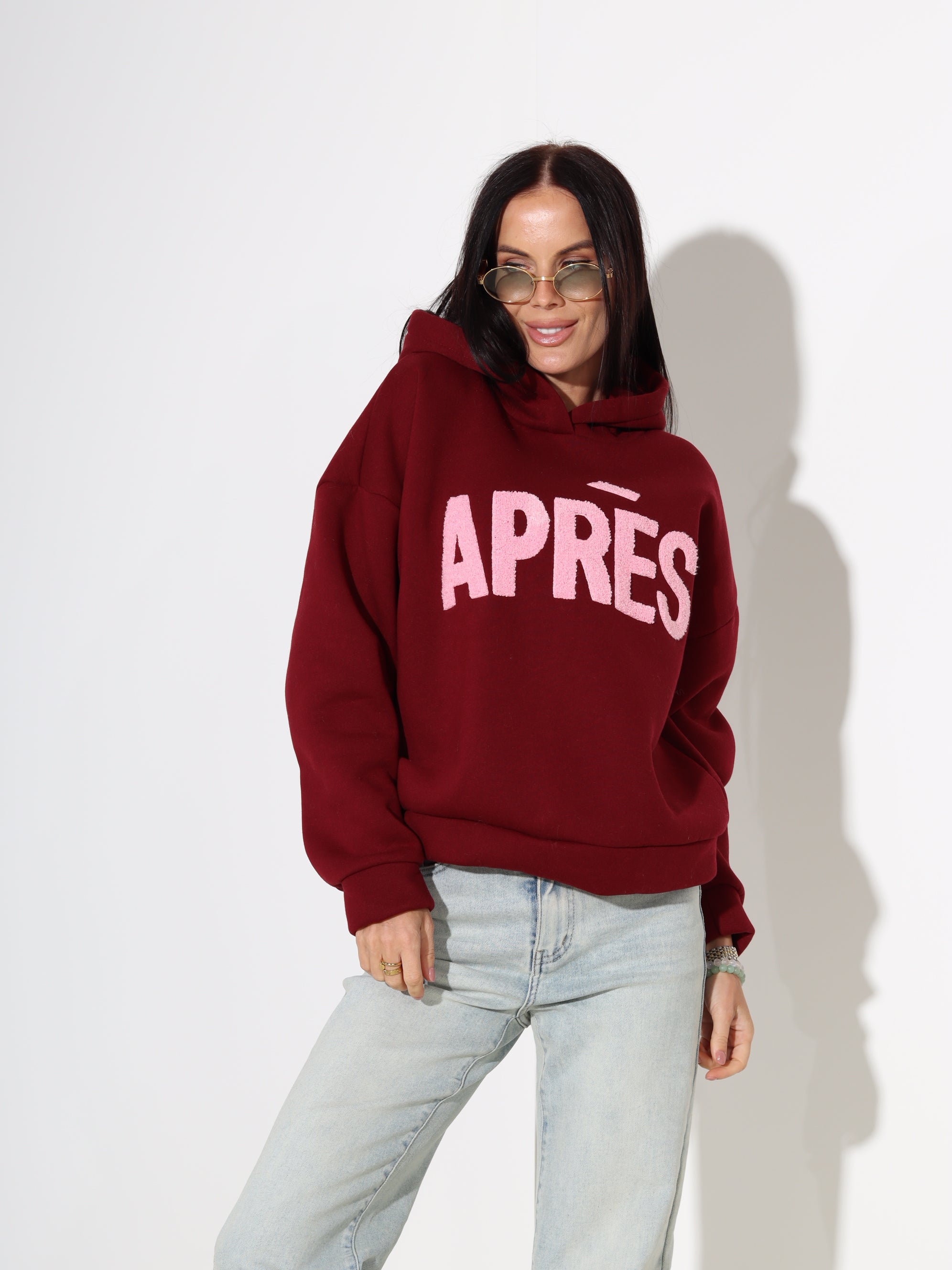 Bordo džemperis/hūdijs "Aprēs" - 18035