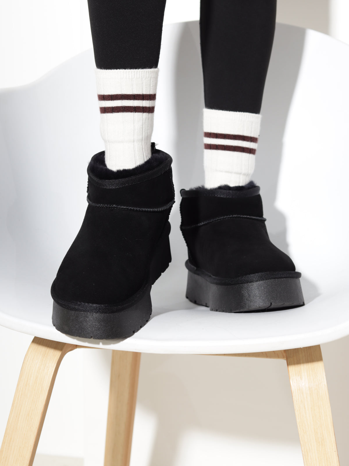 Melni, d/zamšādas 'UGG' tipa zābaki  - 21201