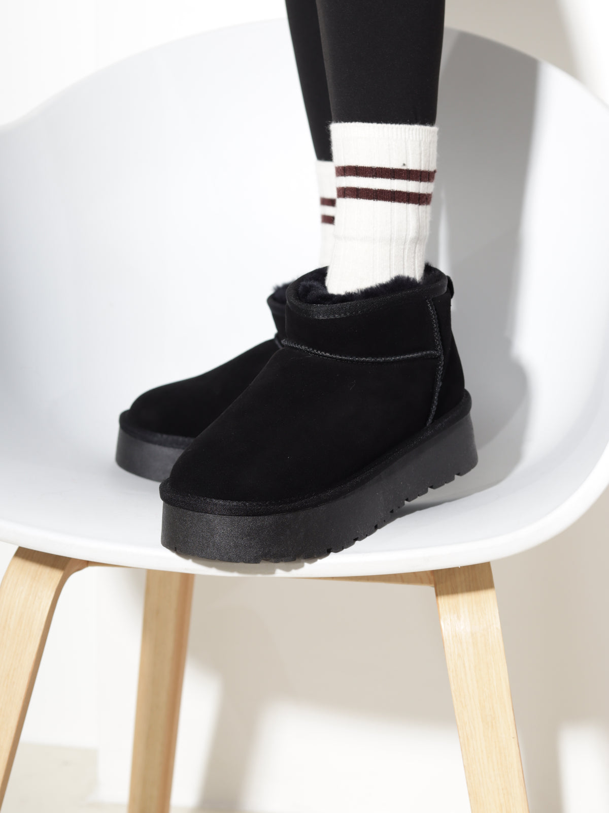 Melni, d/zamšādas 'UGG' tipa zābaki  - 21201