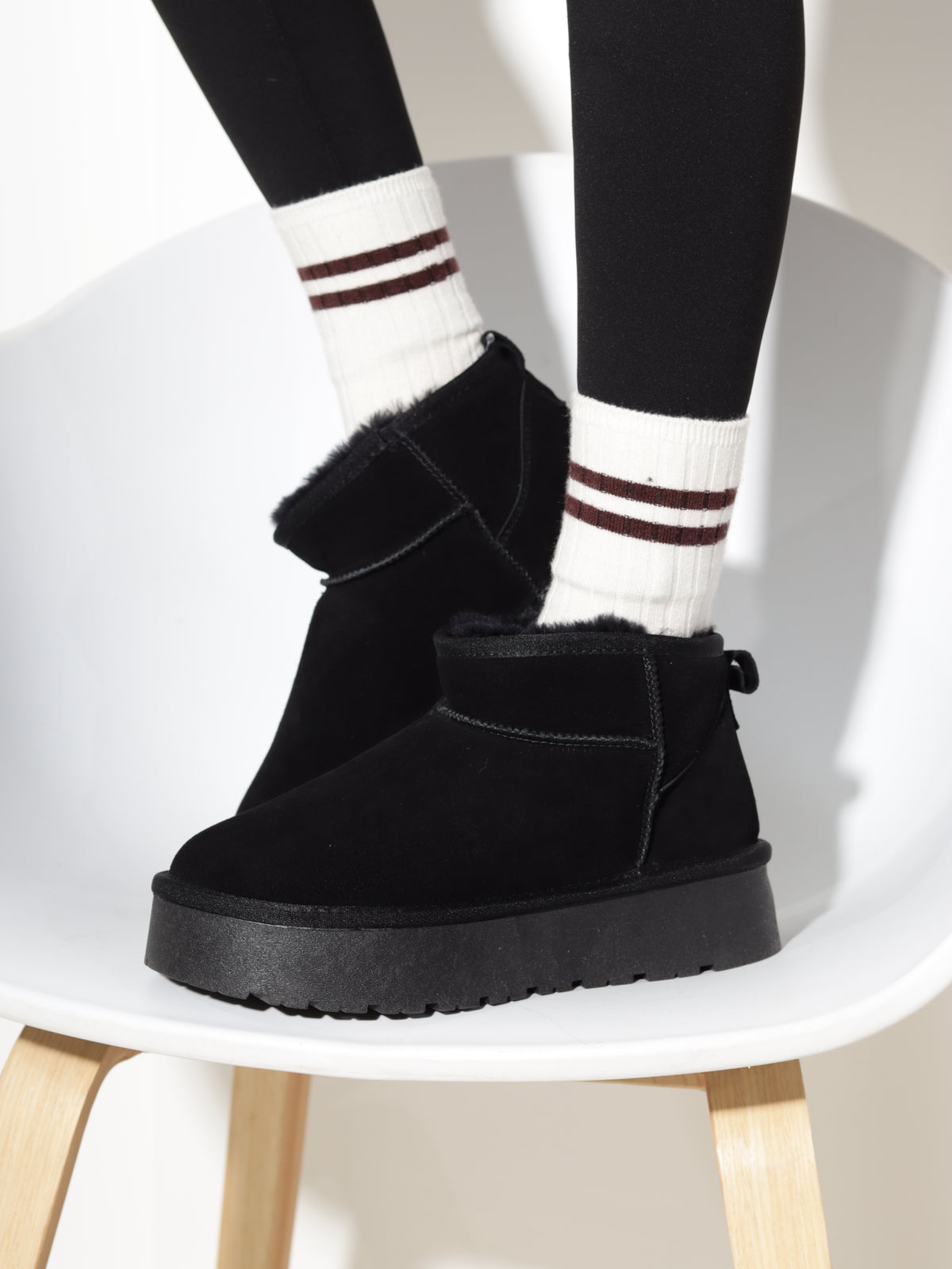 Melni, d/zamšādas 'UGG' tipa zābaki  - 21201