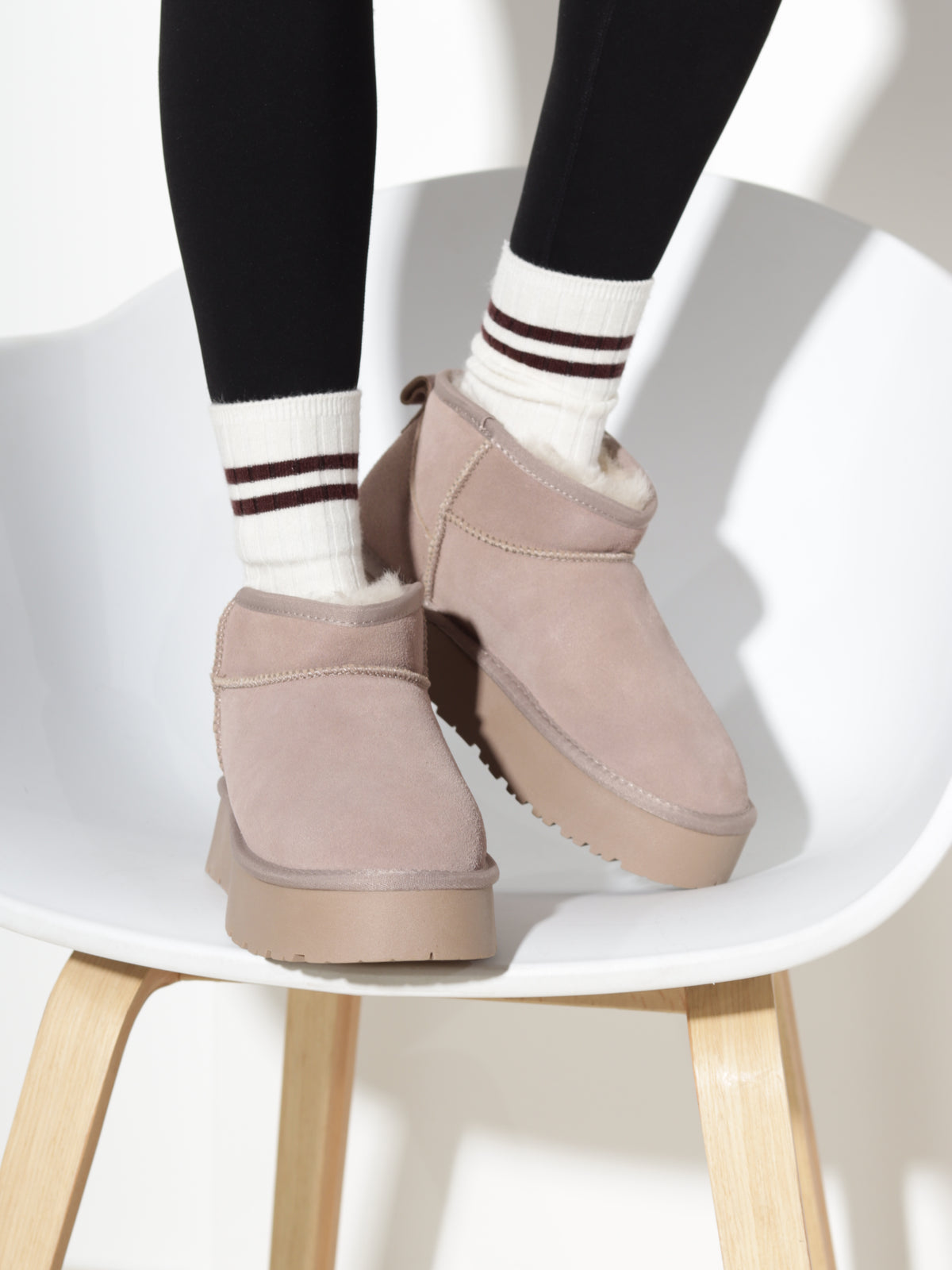 Bēši, d/zamšādas 'UGG' tipa zābaki  - 21202