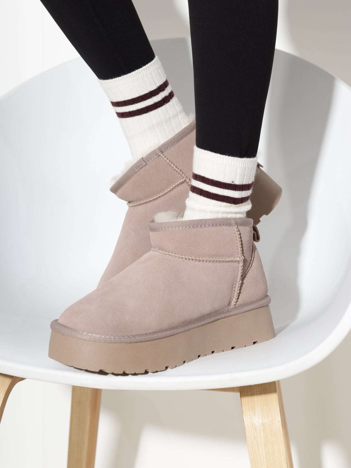 Bēši, d/zamšādas 'UGG' tipa zābaki  - 21202