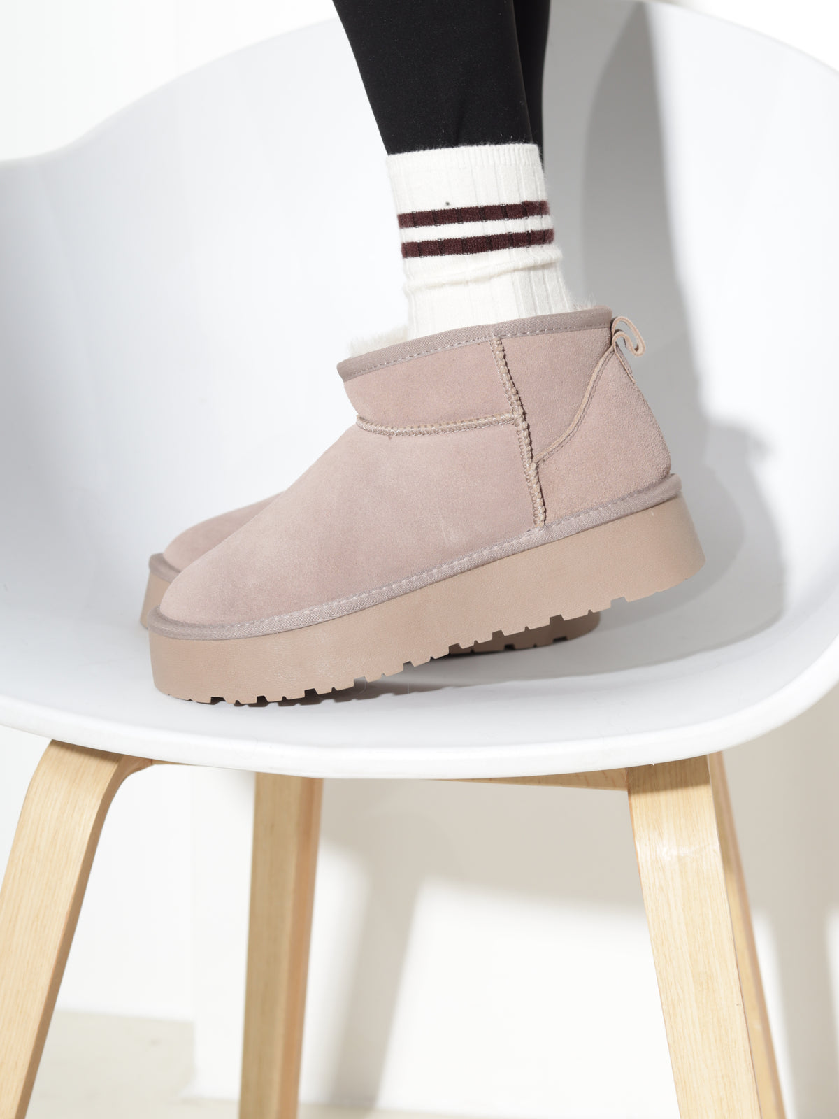 Bēši, d/zamšādas 'UGG' tipa zābaki  - 21202