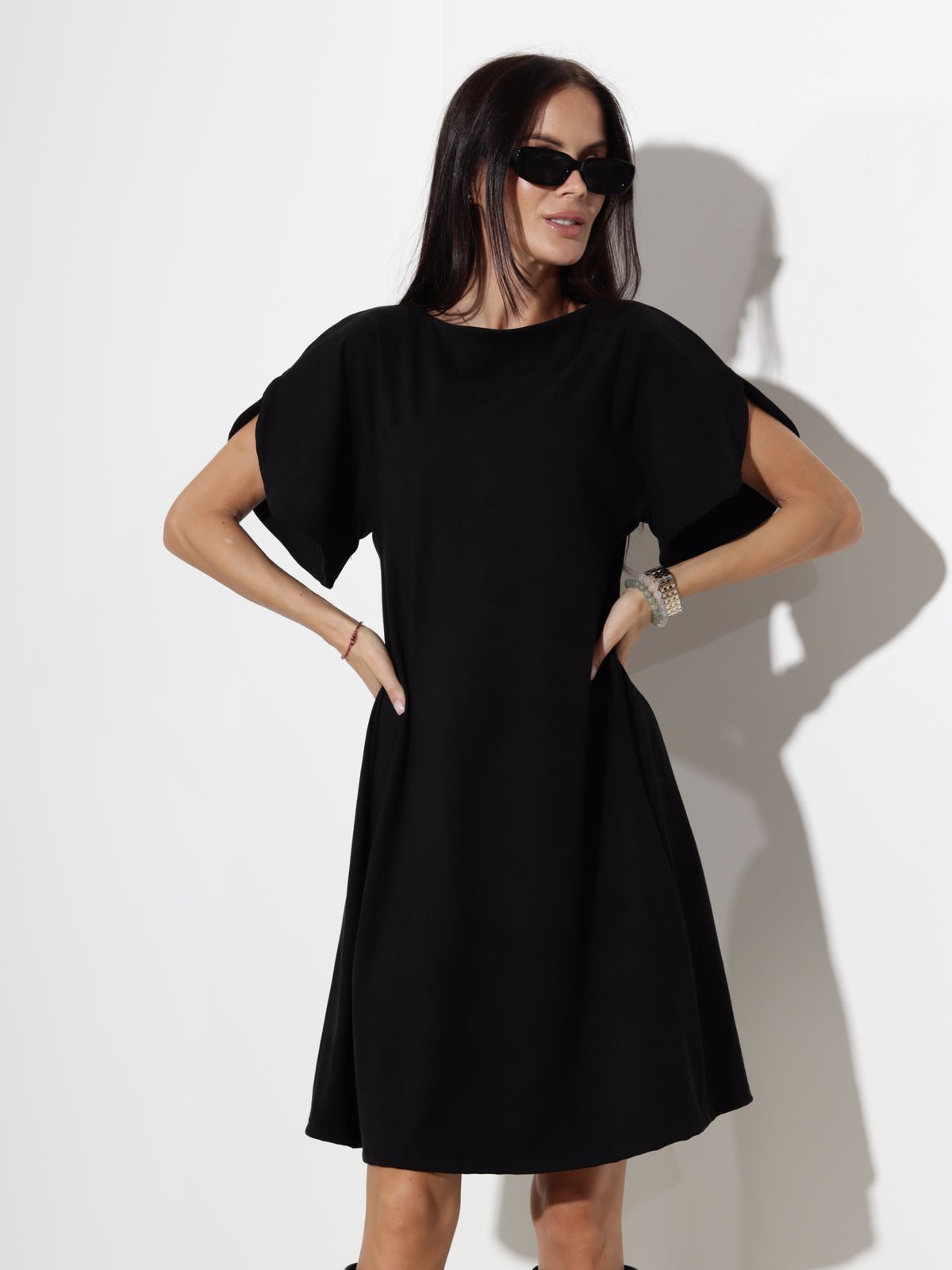 Melna m/zā auduma kleita- 20878