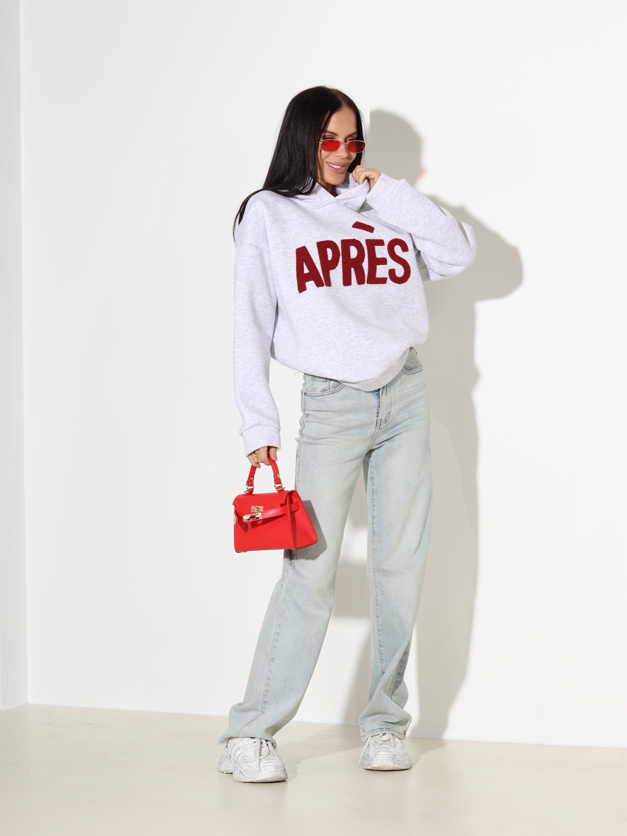 Pelēks džemperis/hūdijs "Aprēs" - 18036