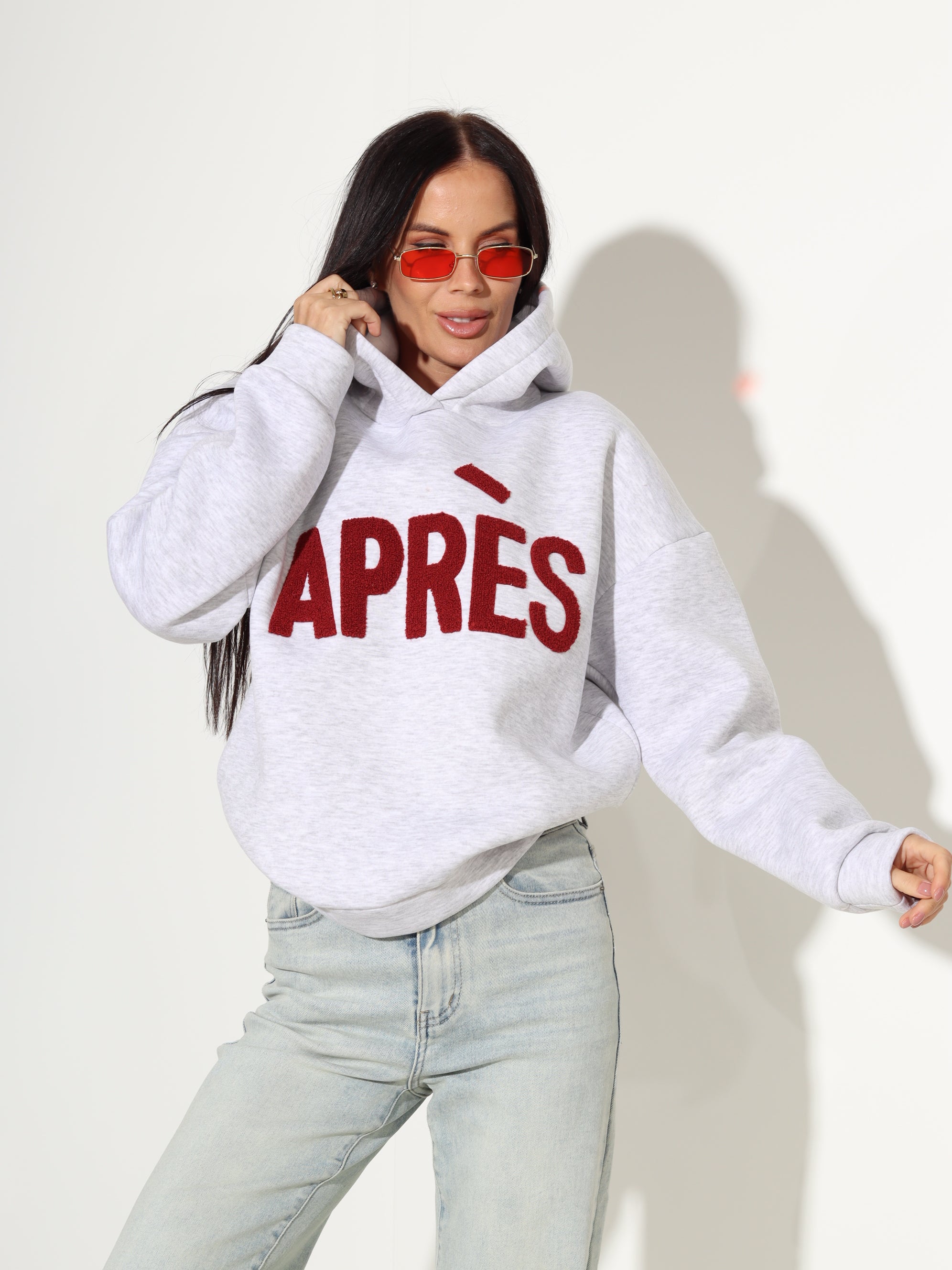 Pelēks džemperis/hūdijs "Aprēs" - 18036