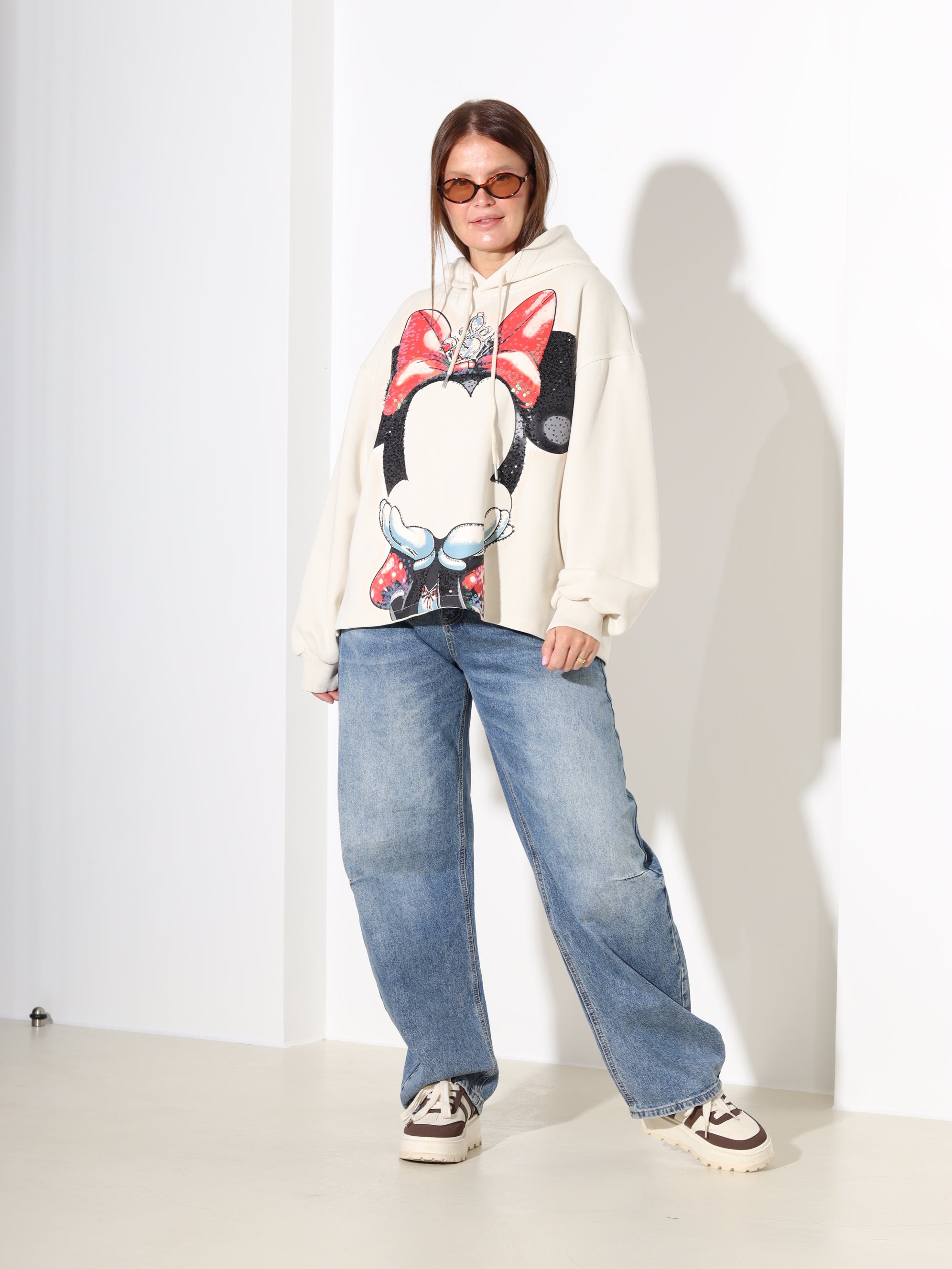 Bēšs džemperis "Minnija" ar kapuci - 18309