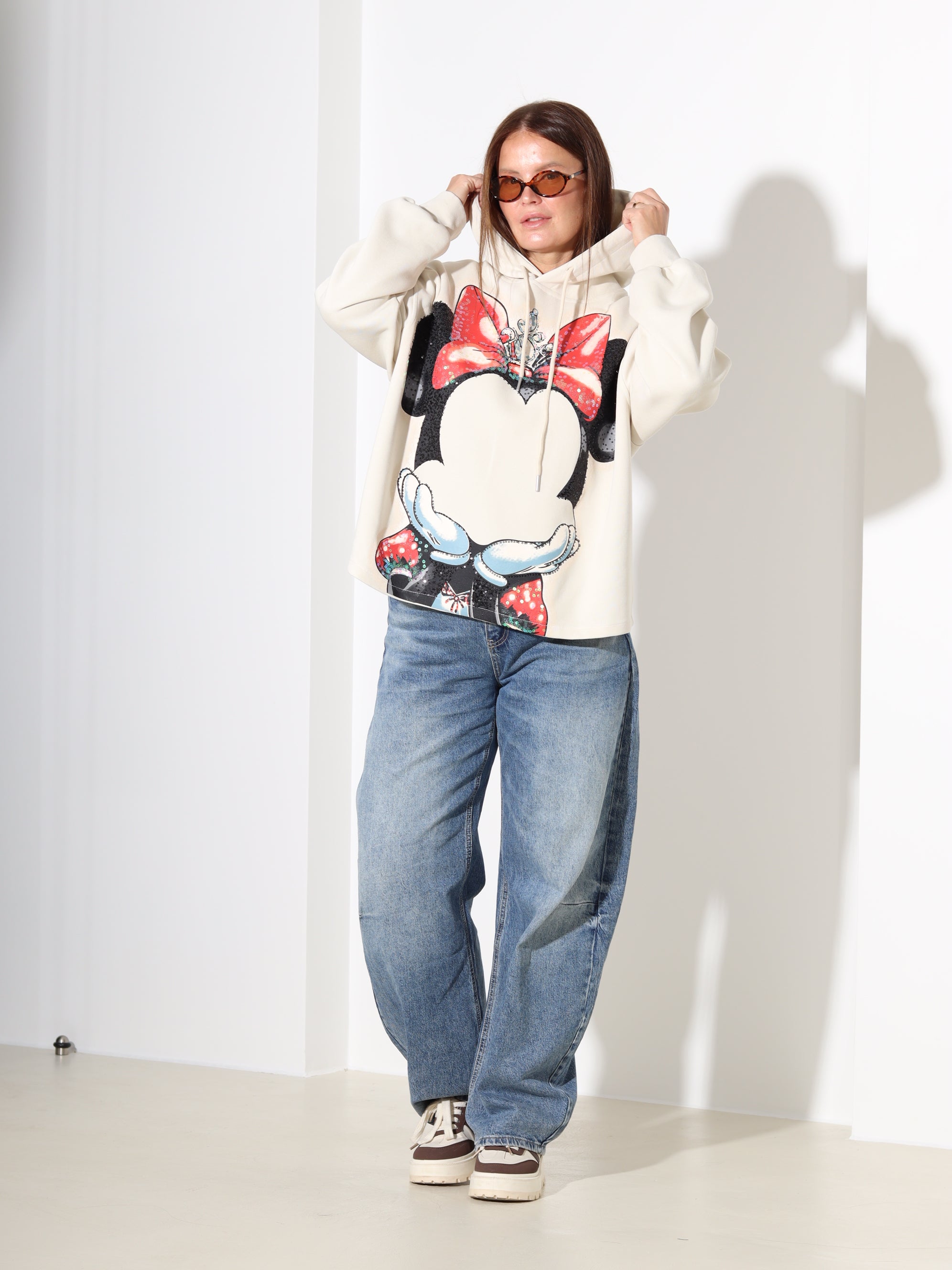 Bēšs džemperis "Minnija" ar kapuci - 18309