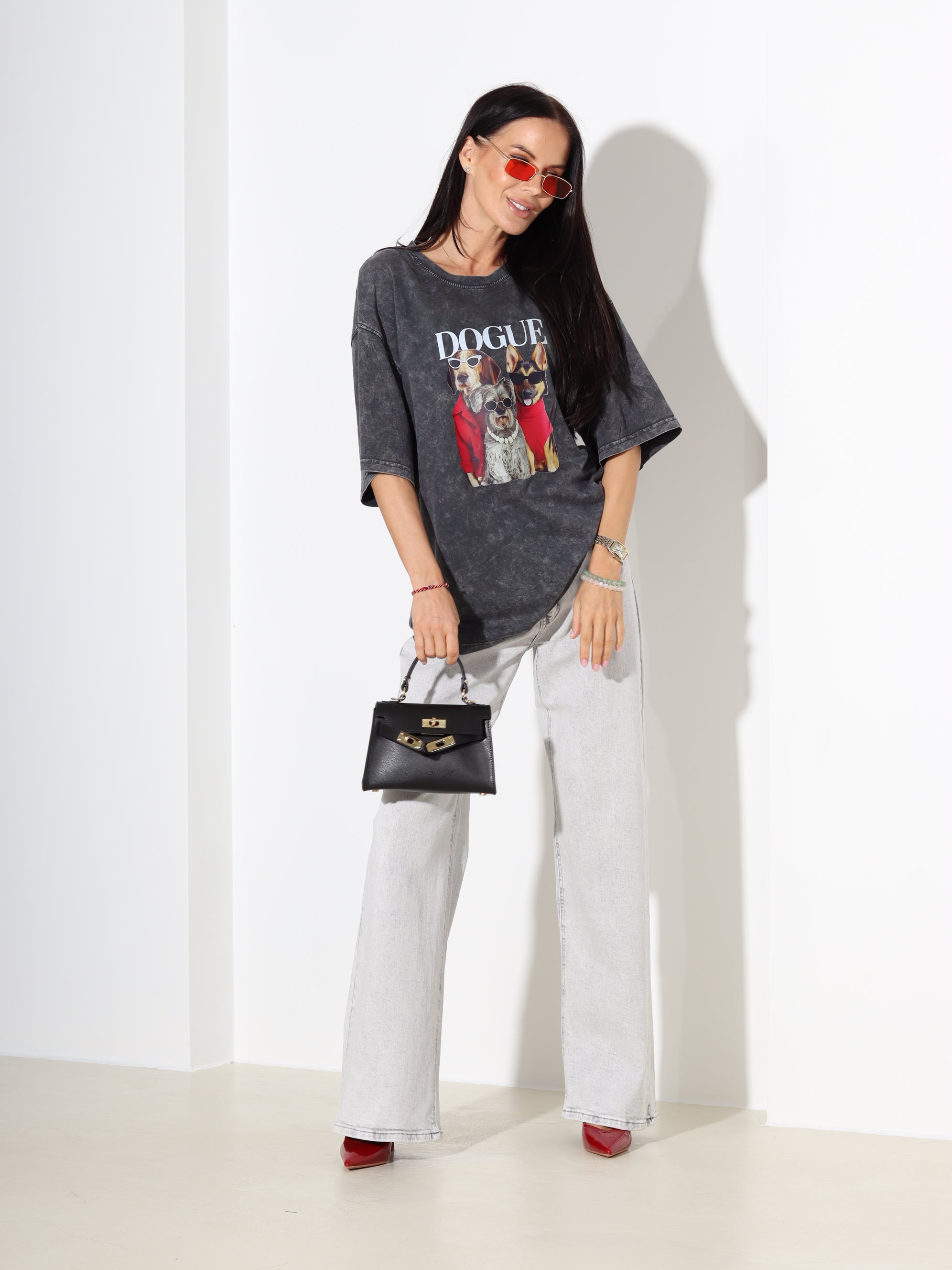 T.pelēks tops ar īsām piedurknēm 'Dogue' - 18314