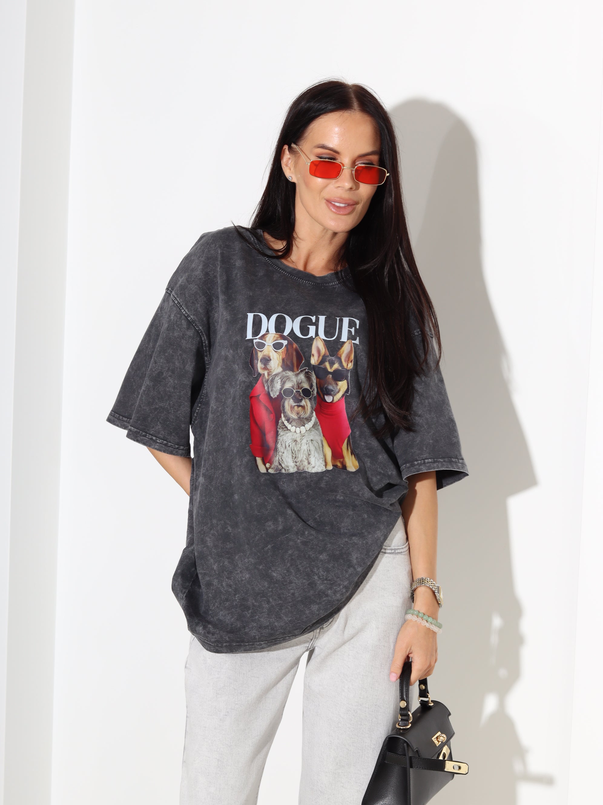 T.pelēks tops ar īsām piedurknēm 'Dogue' - 18314