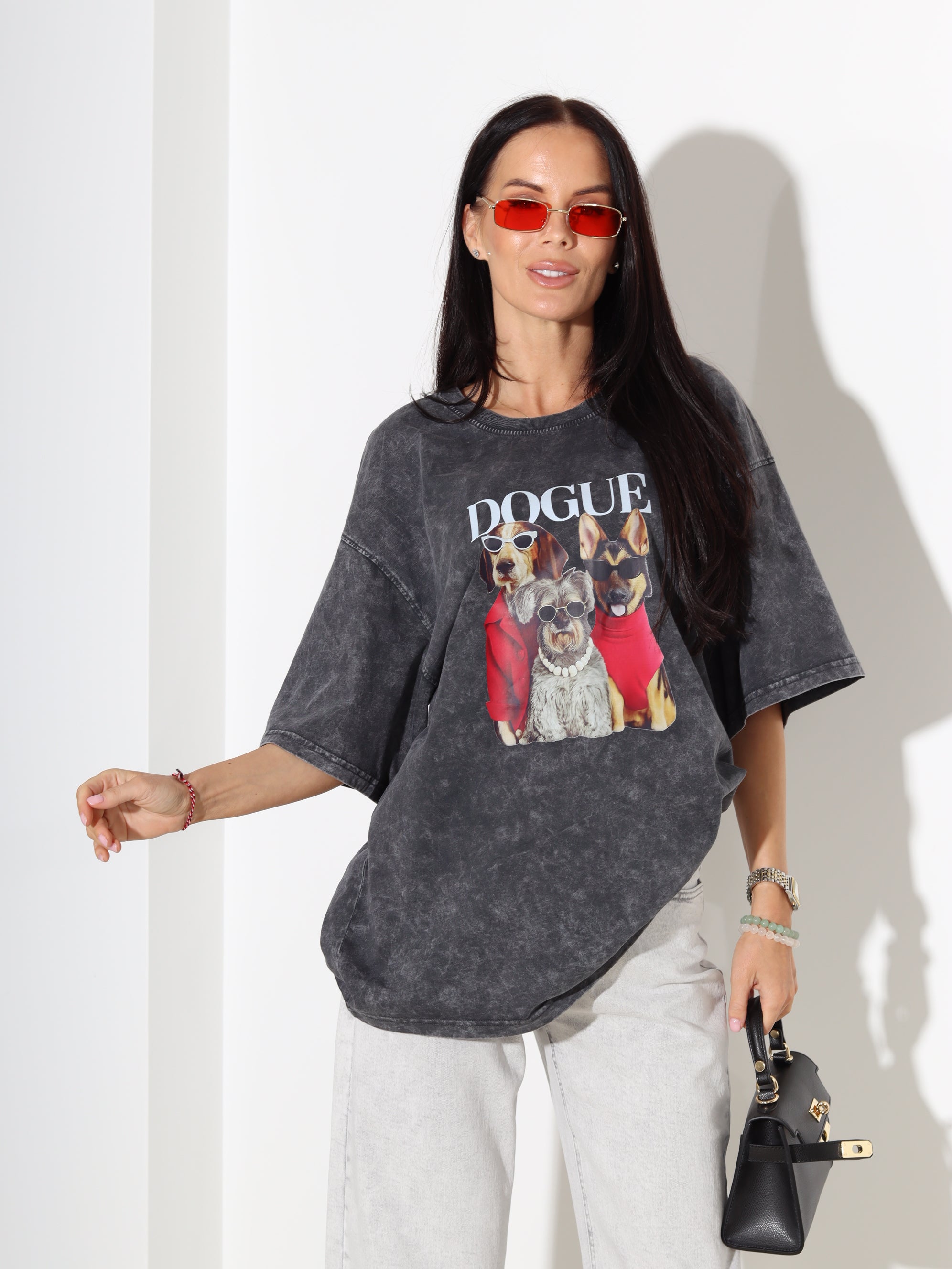 T.pelēks tops ar īsām piedurknēm 'Dogue' - 18314