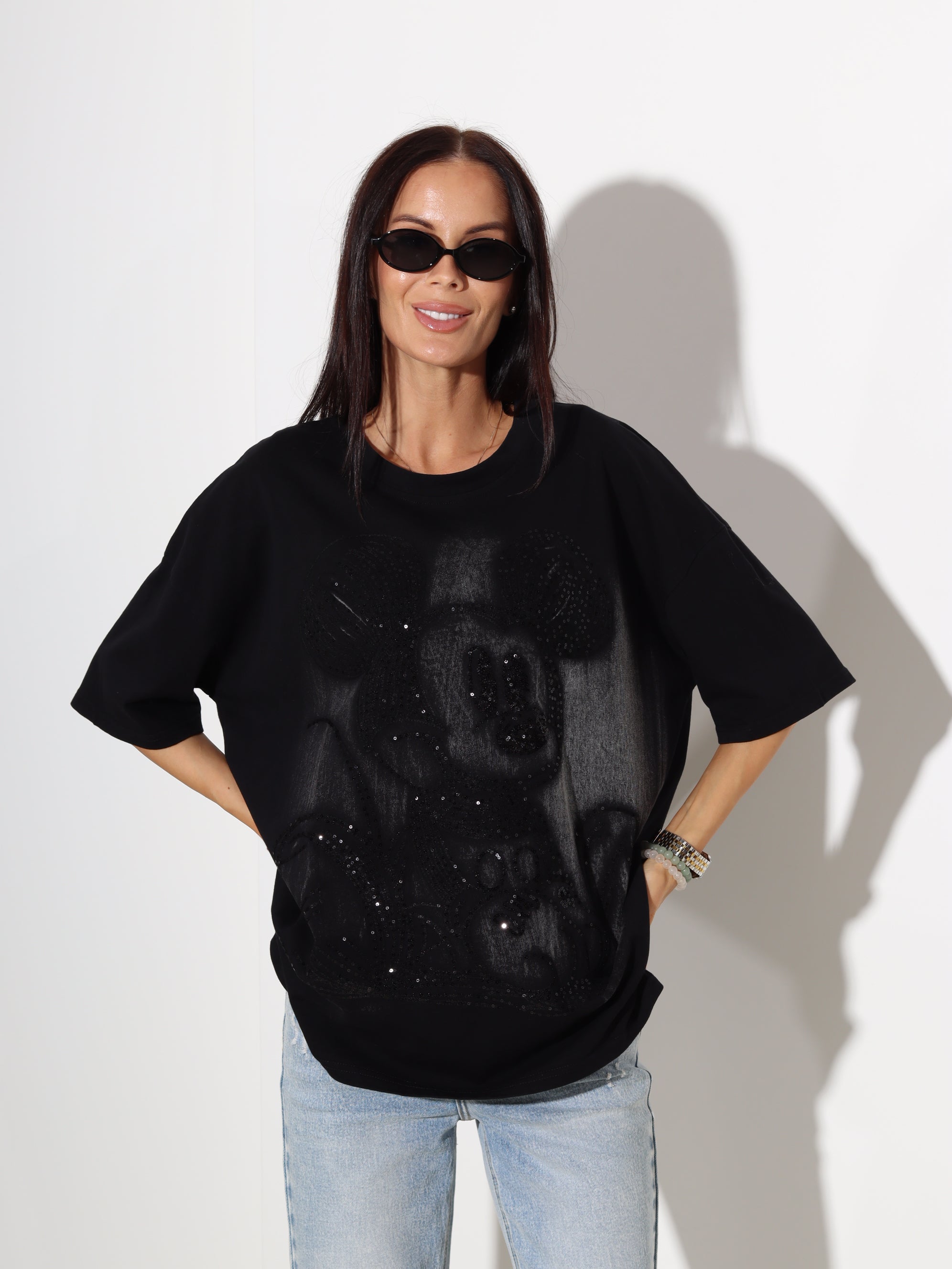 Melns t-krekls 'Smoky' Mickey - 20246