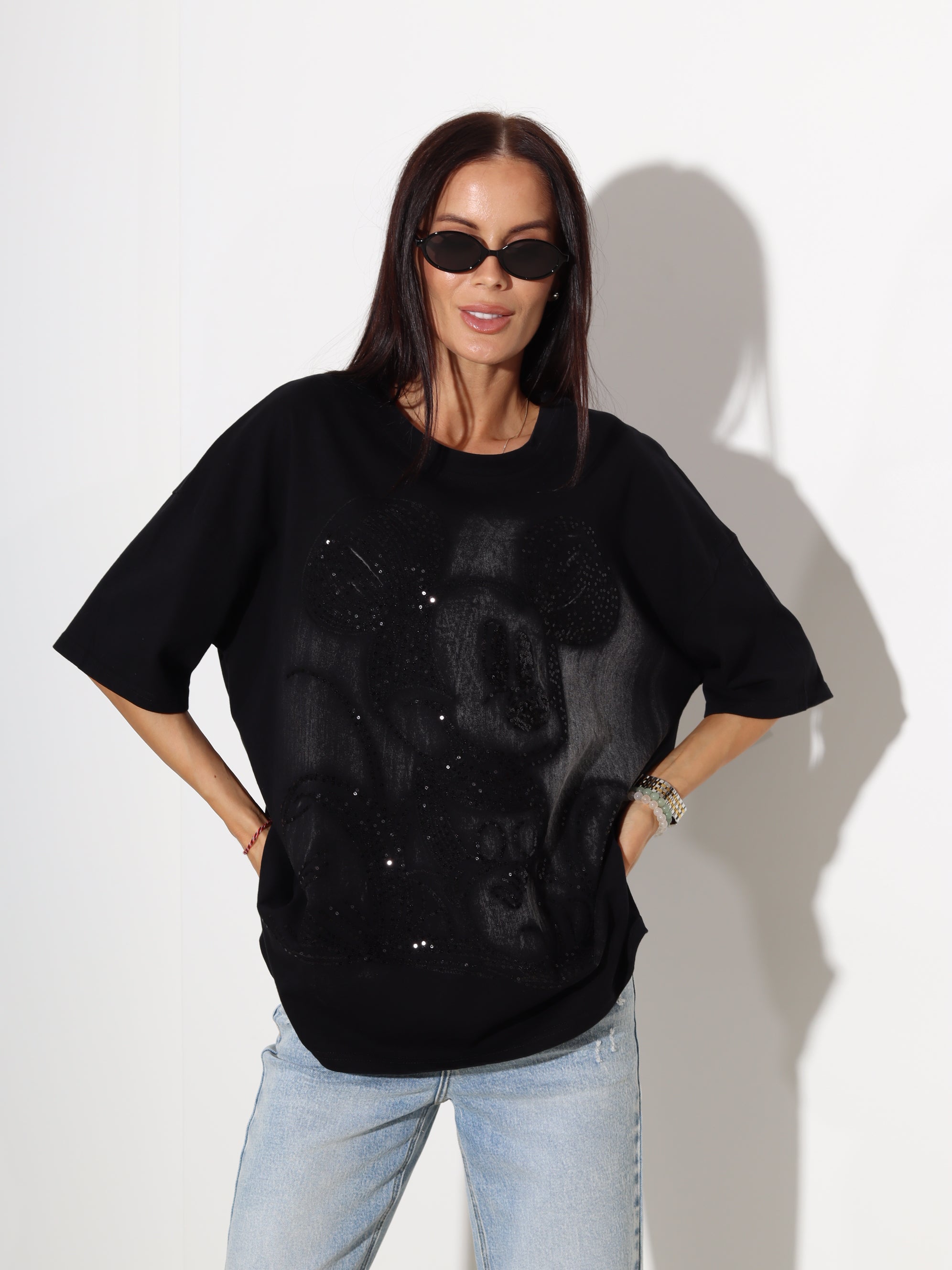 Melns t-krekls 'Smoky' Mickey - 20246