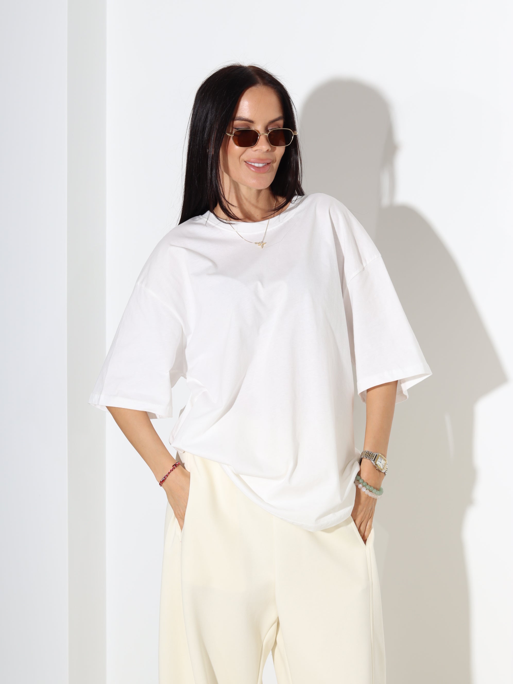 Balts tops ar īsām piedurknēm 'Chamur' - 18312