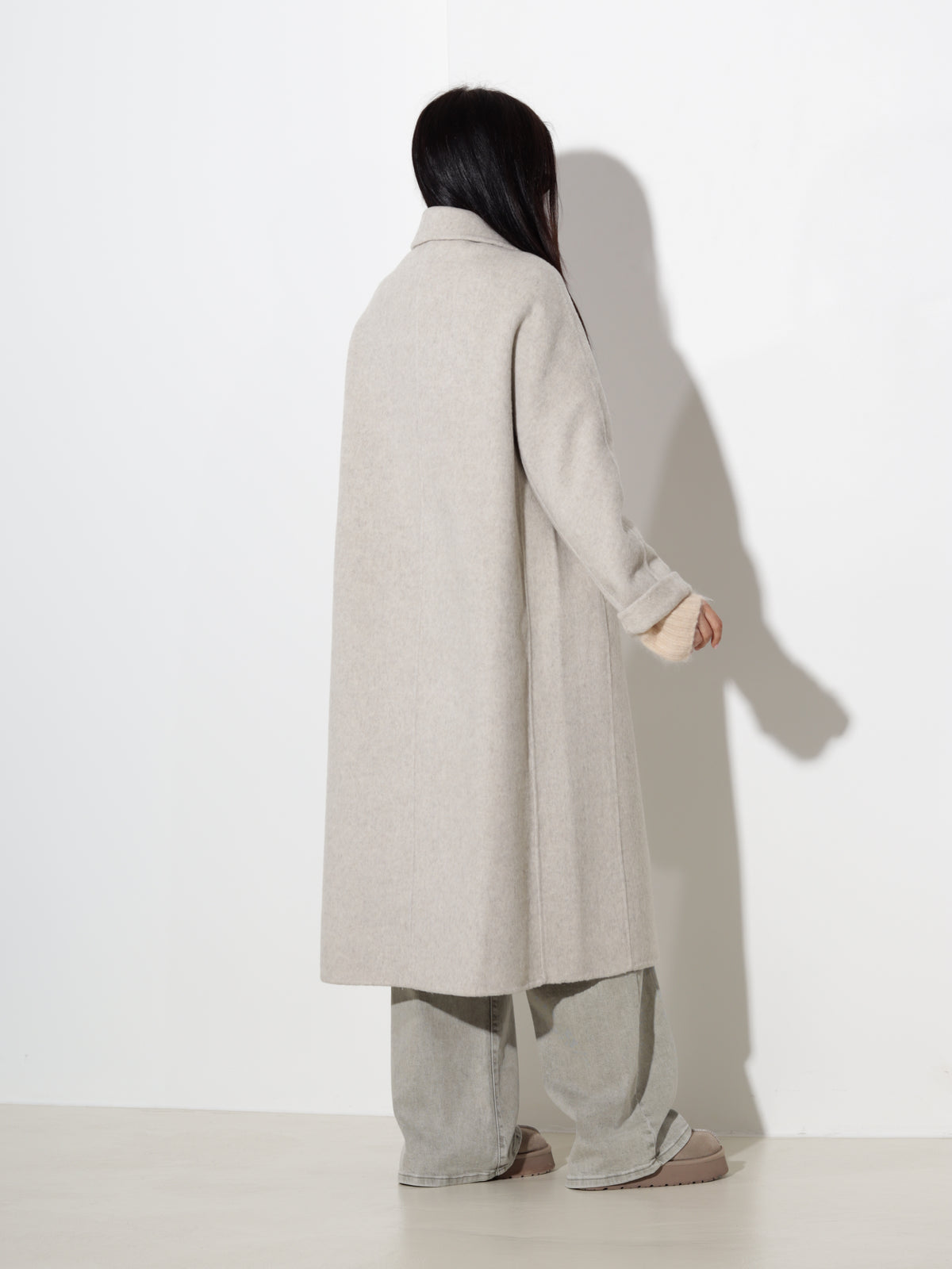 Bēšs vilnas mētelis 'Handmade' - 21279