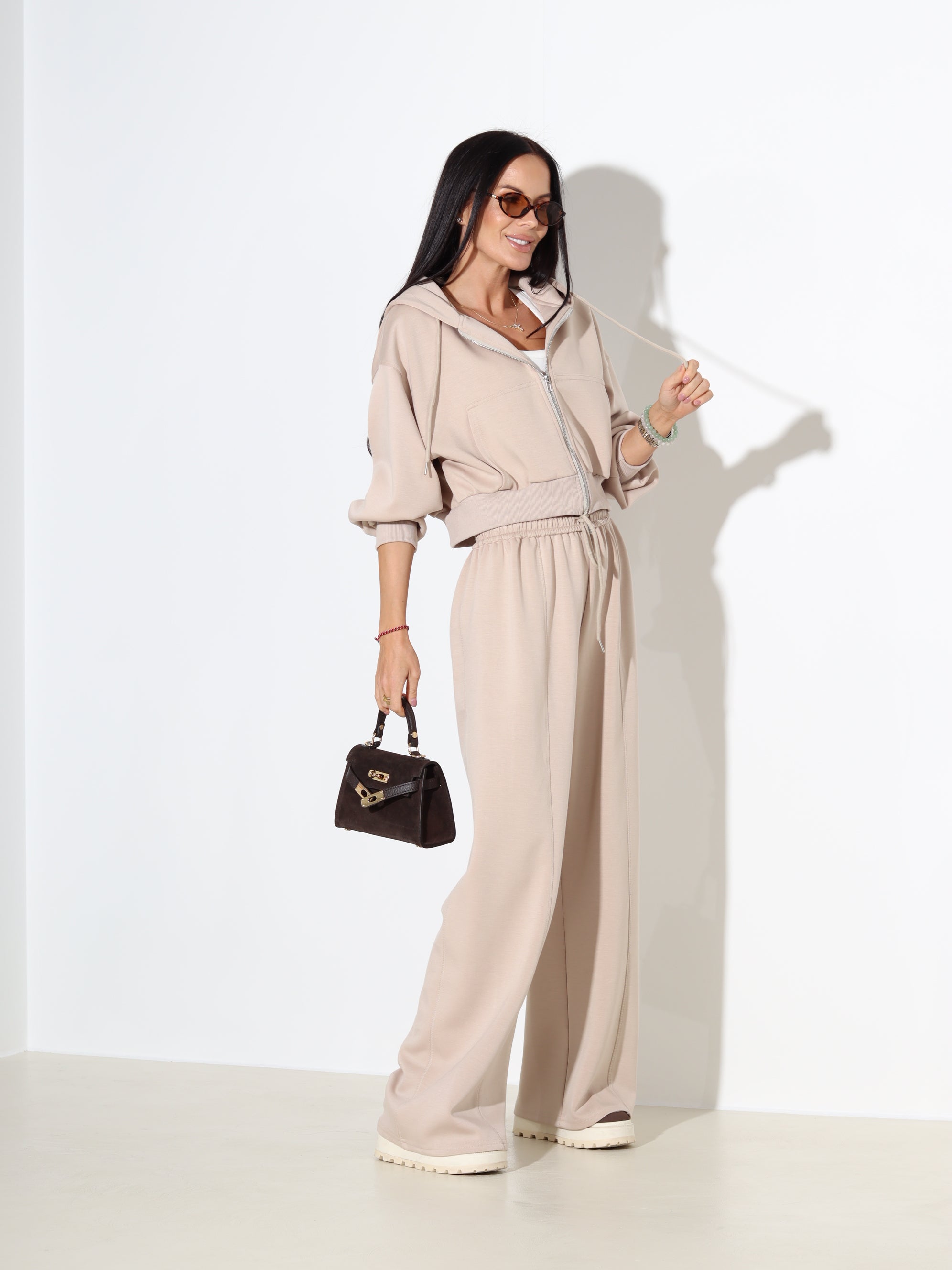 Bēšs 2daļīgs komplekts, sportlik stil - 18063