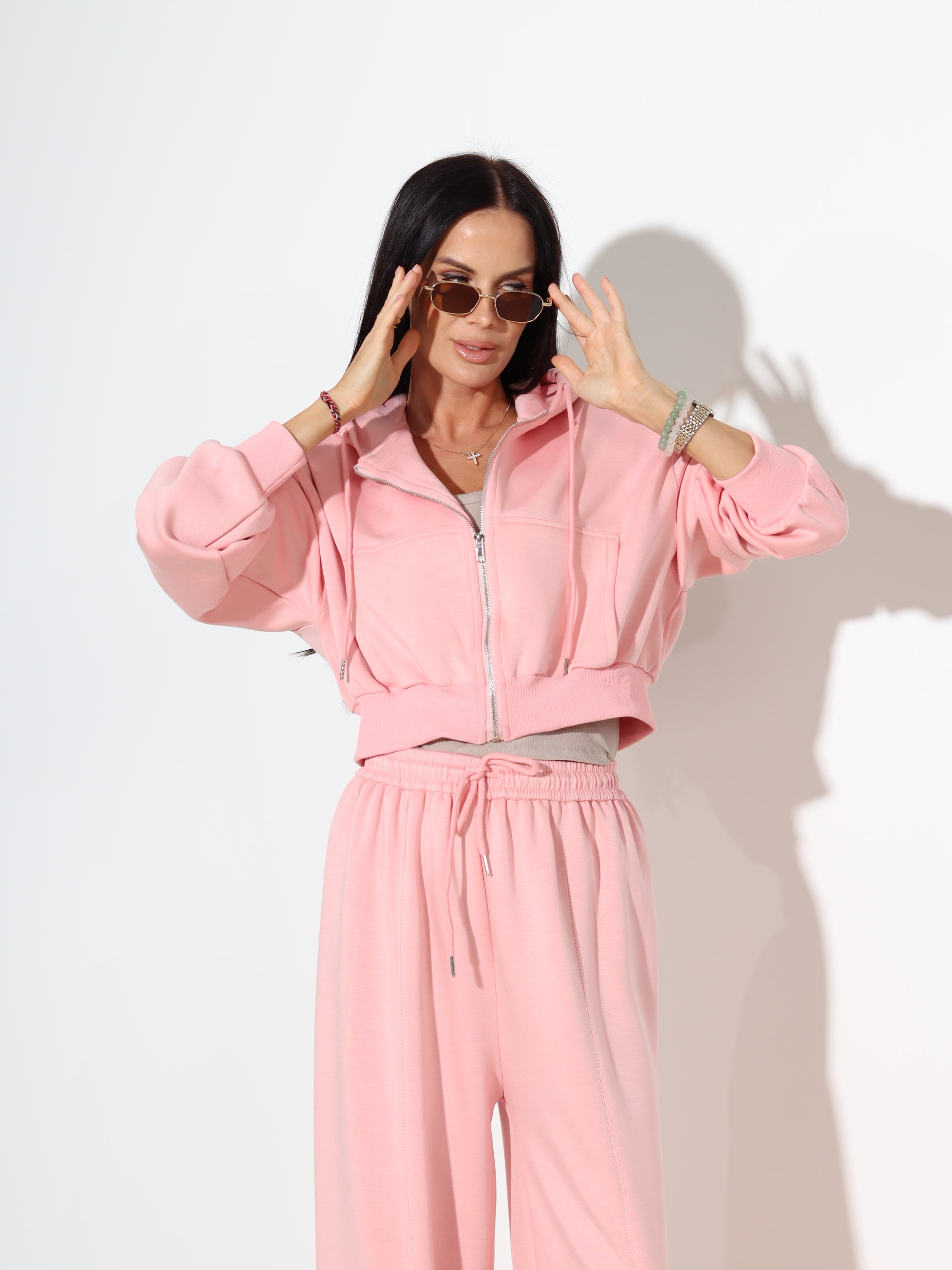 Rozā tonī 2daļīgs komplekts, sportisk stila - 18062