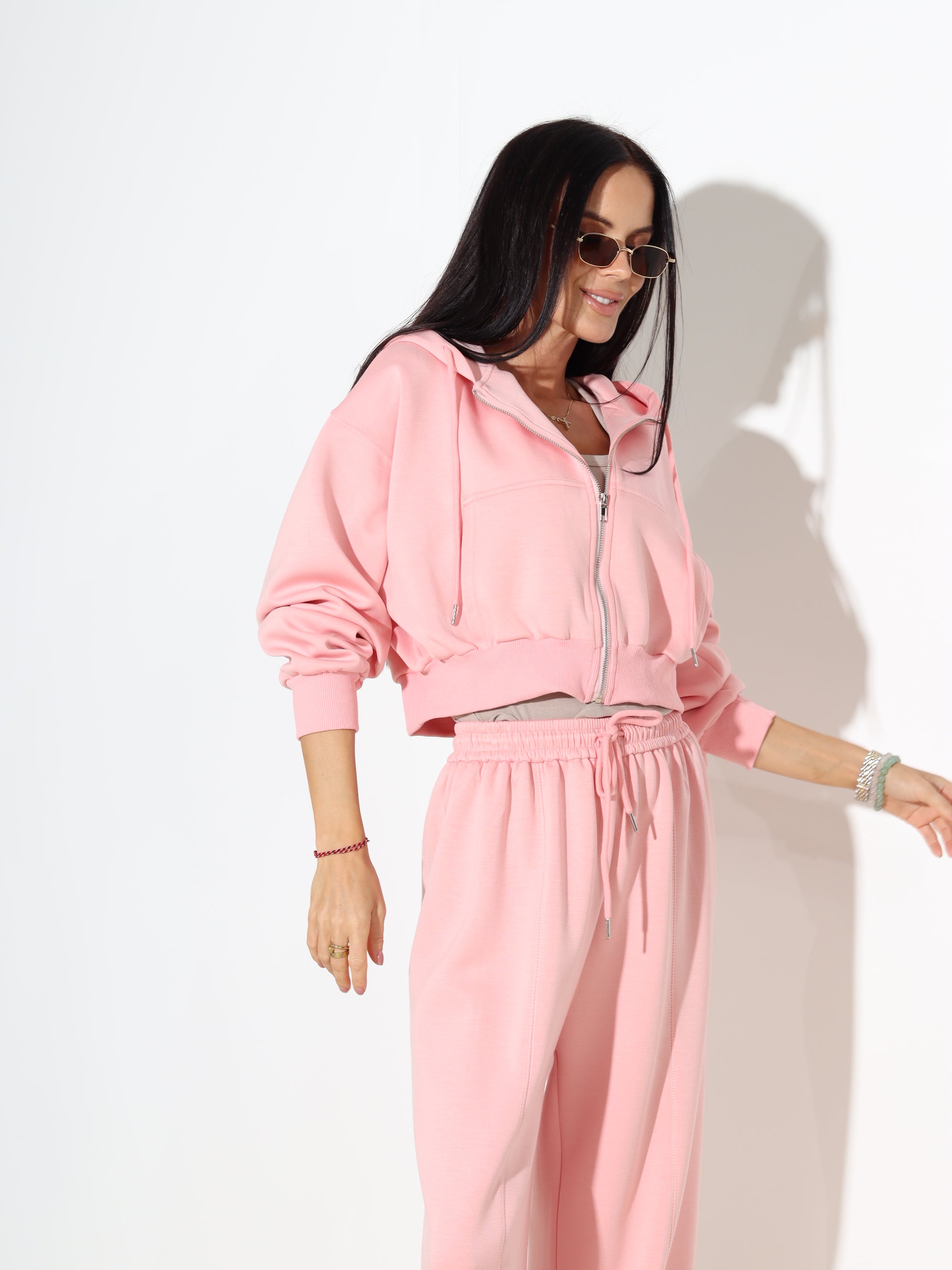 Rozā tonī 2daļīgs komplekts, sportisk stila - 18062