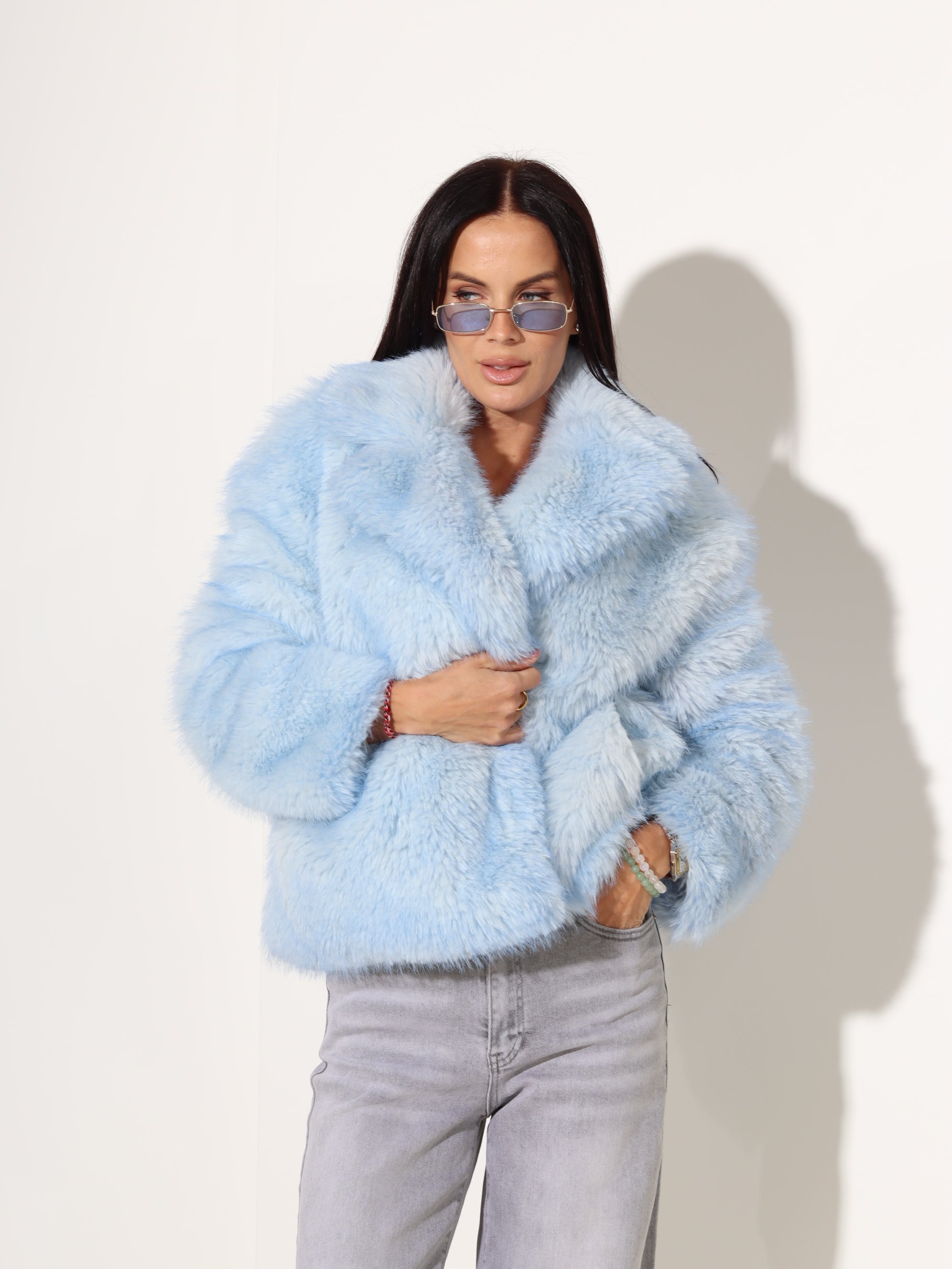 Debess zilā tonī īss kažoks - 18082