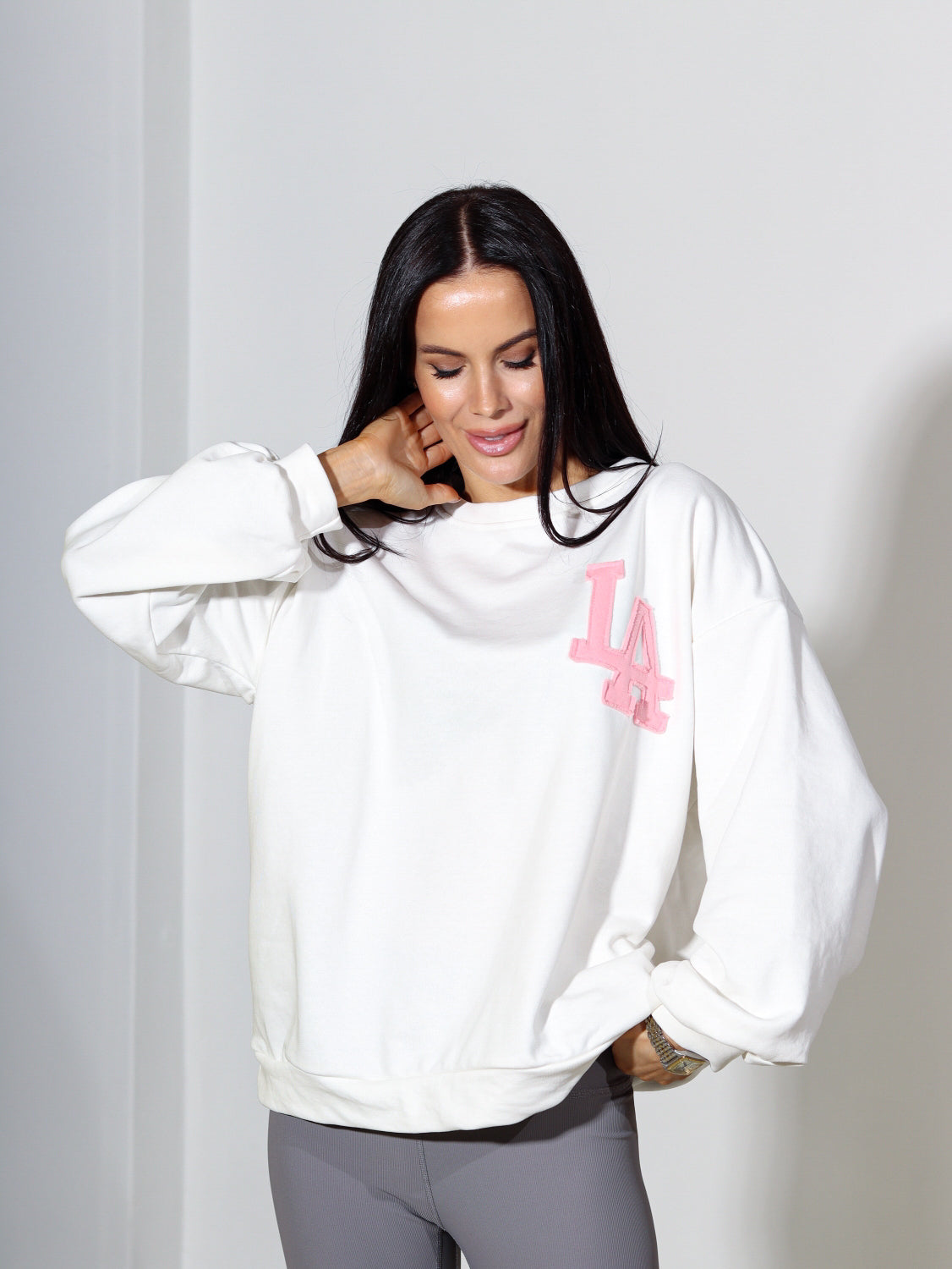 Balts ,,LA'' college džemperis - 14081